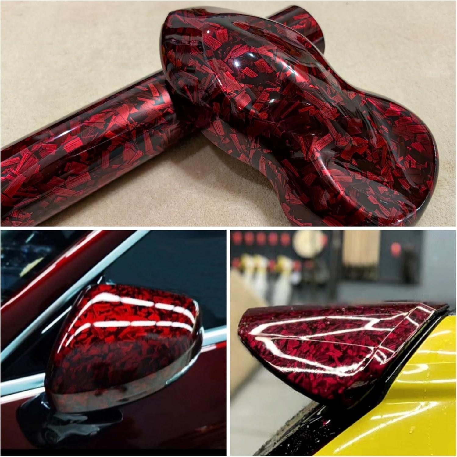 Vinilo de Fibra de Carbono Forjada LZLRUN Rojo 0.30m x 1.07m