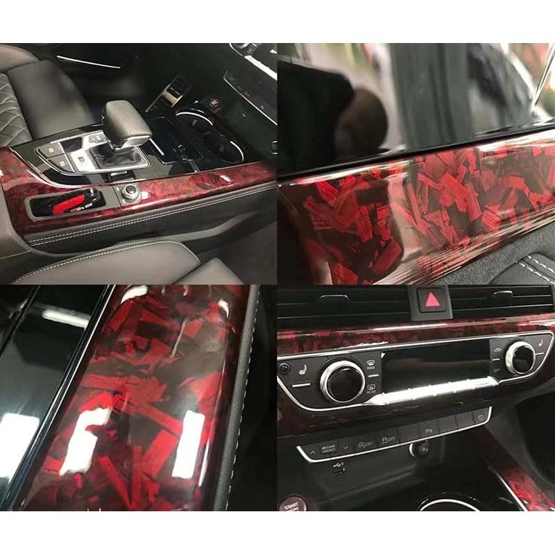 Vinilo de Fibra de Carbono Forjada LZLRUN Rojo 0.30m x 1.07m