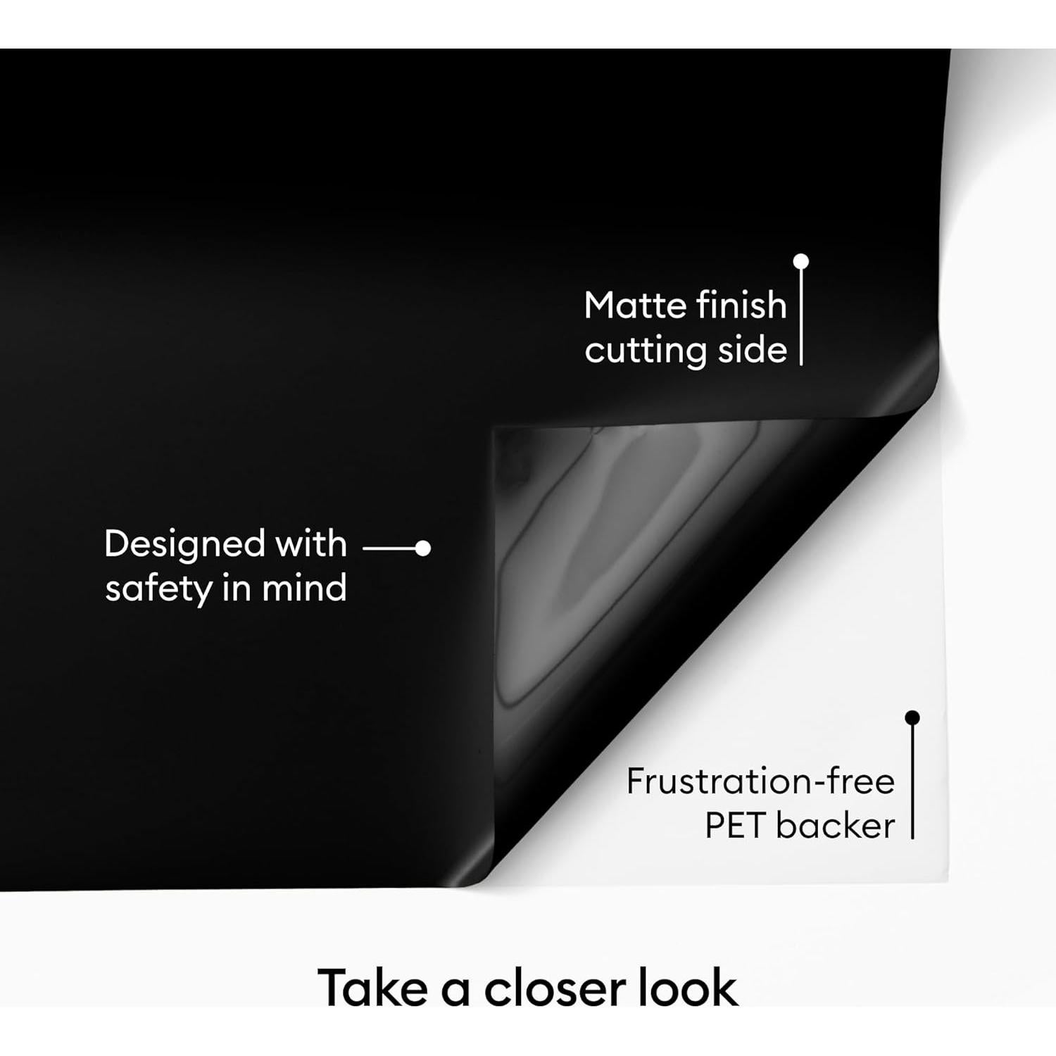 Vinilo Permanente Cricut Value Negro 30.5 cm x 3 m Mate