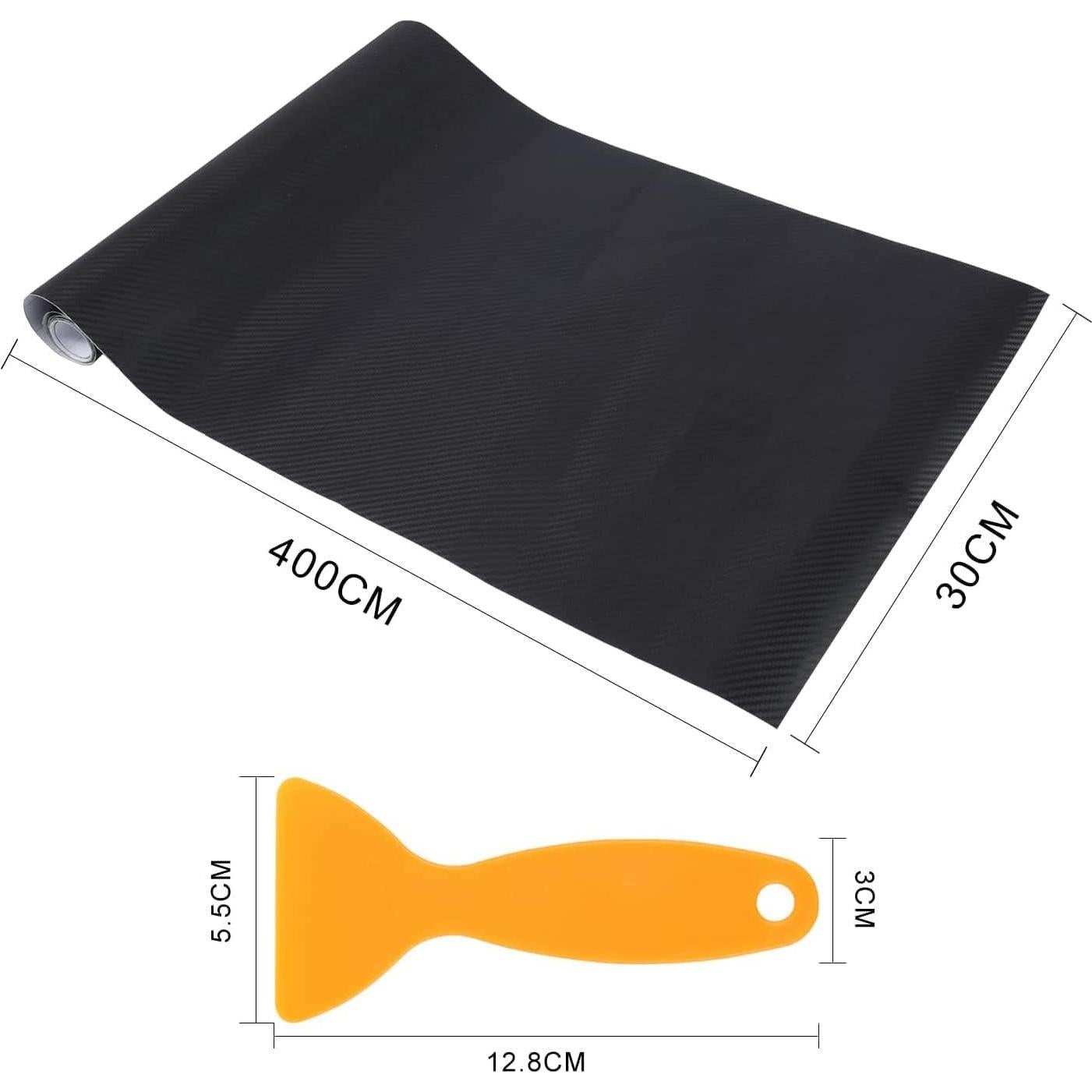 Vinilo de Fibra de Carbono Negro San Tao DS 400x30cm para Autos