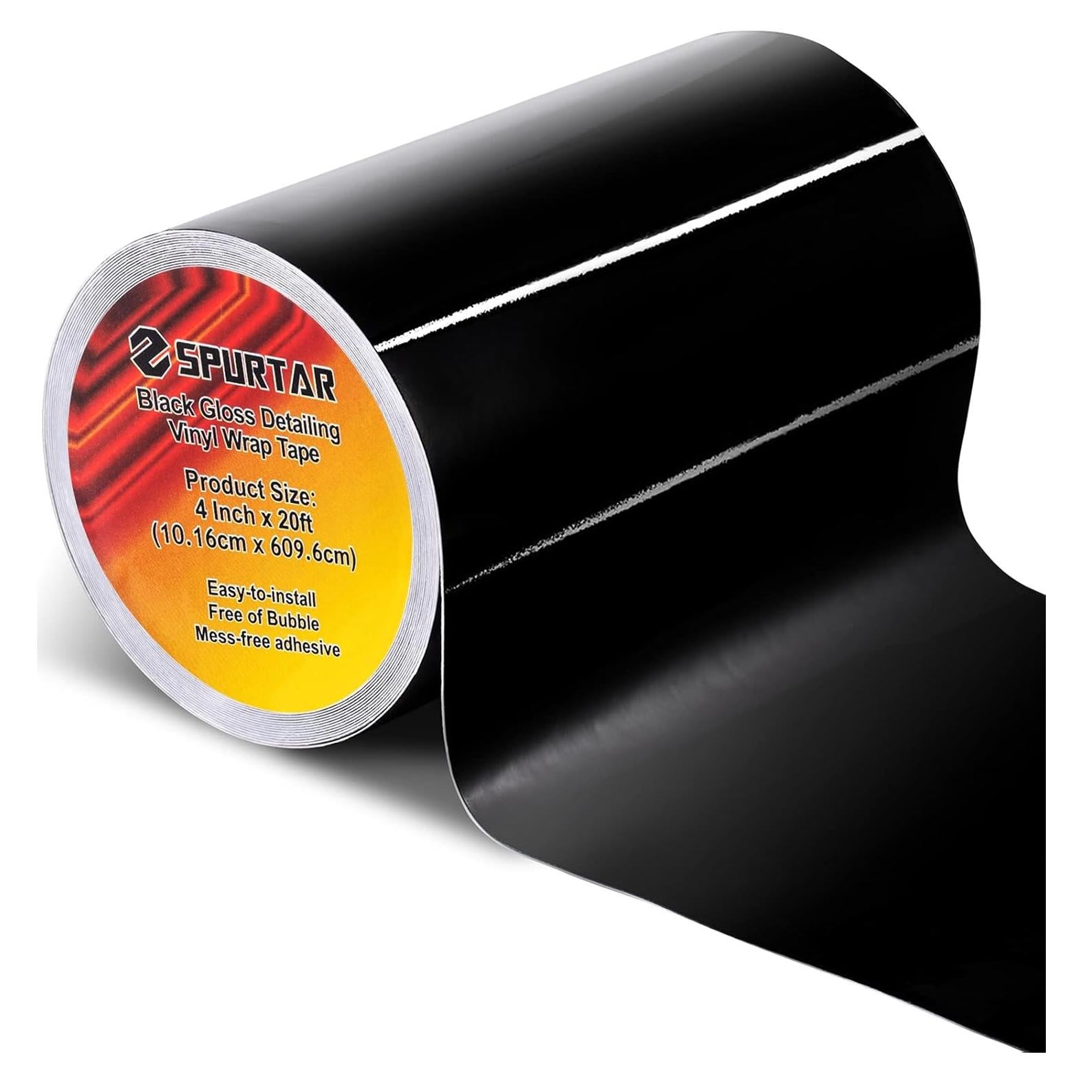 Cinta de Vinilo Adhesiva Spurtar 10CM x 6M Negro Brillante