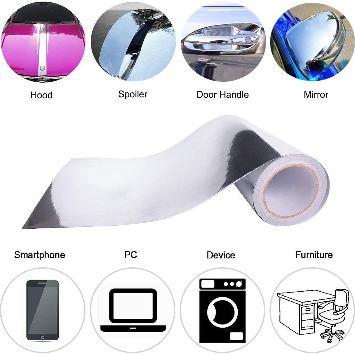 Vinilo para Envolver Autos VINYL FROG 30.48x152.4cm Espejo Cromado