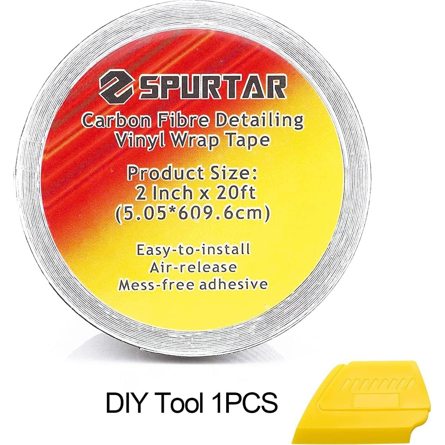 Cinta de Vinilo de Fibra de Carbono Negra Spurtar 5cm x 6m