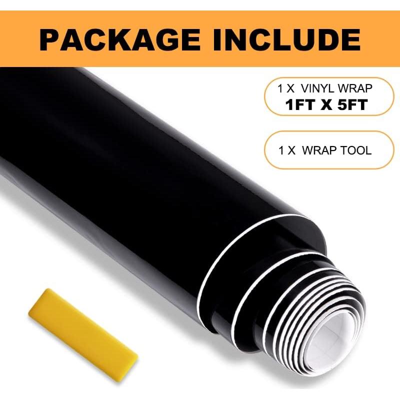 Envoltura de Vinilo Negro Brillante Spurtar 30.5x152cm