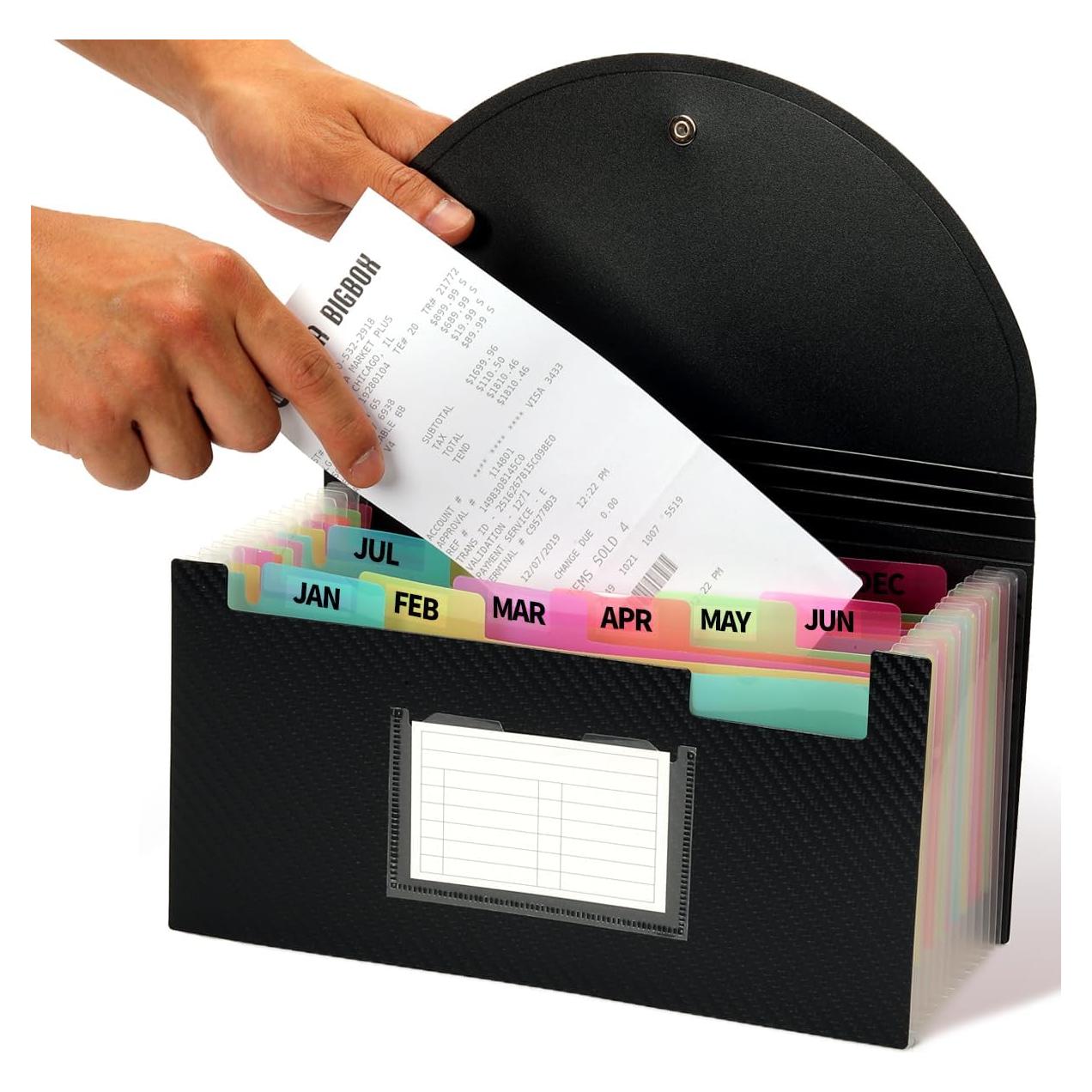 Carpeta Expandible H4D Tamaño Cheque 13 Bolsillos Negro