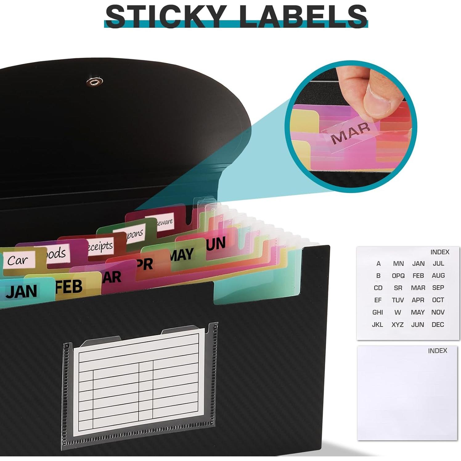 Carpeta Expandible H4D Tamaño Cheque 13 Bolsillos Negro