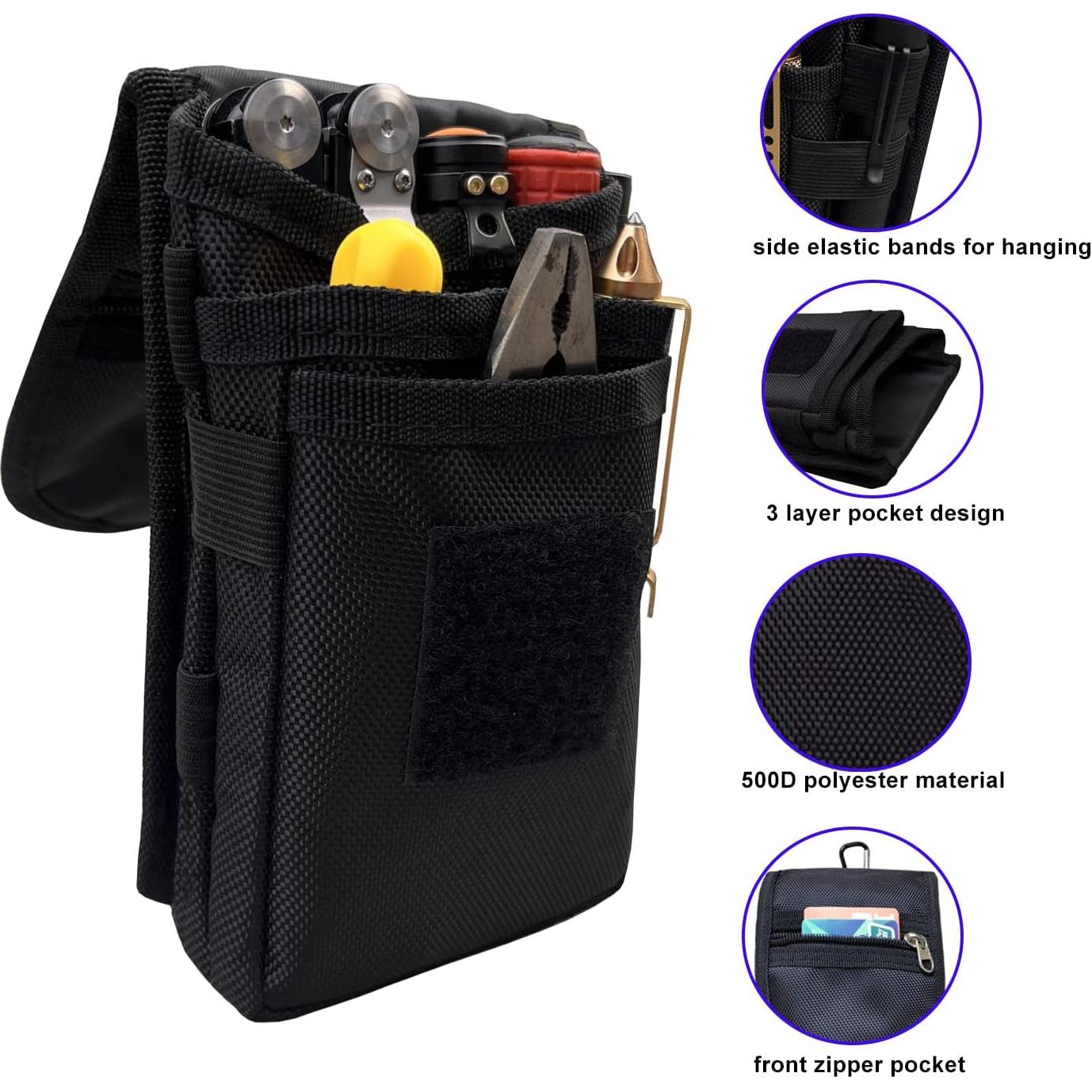 Funda Táctica de Herramientas Maezar en Nylon Negro 19.8x11.9cm