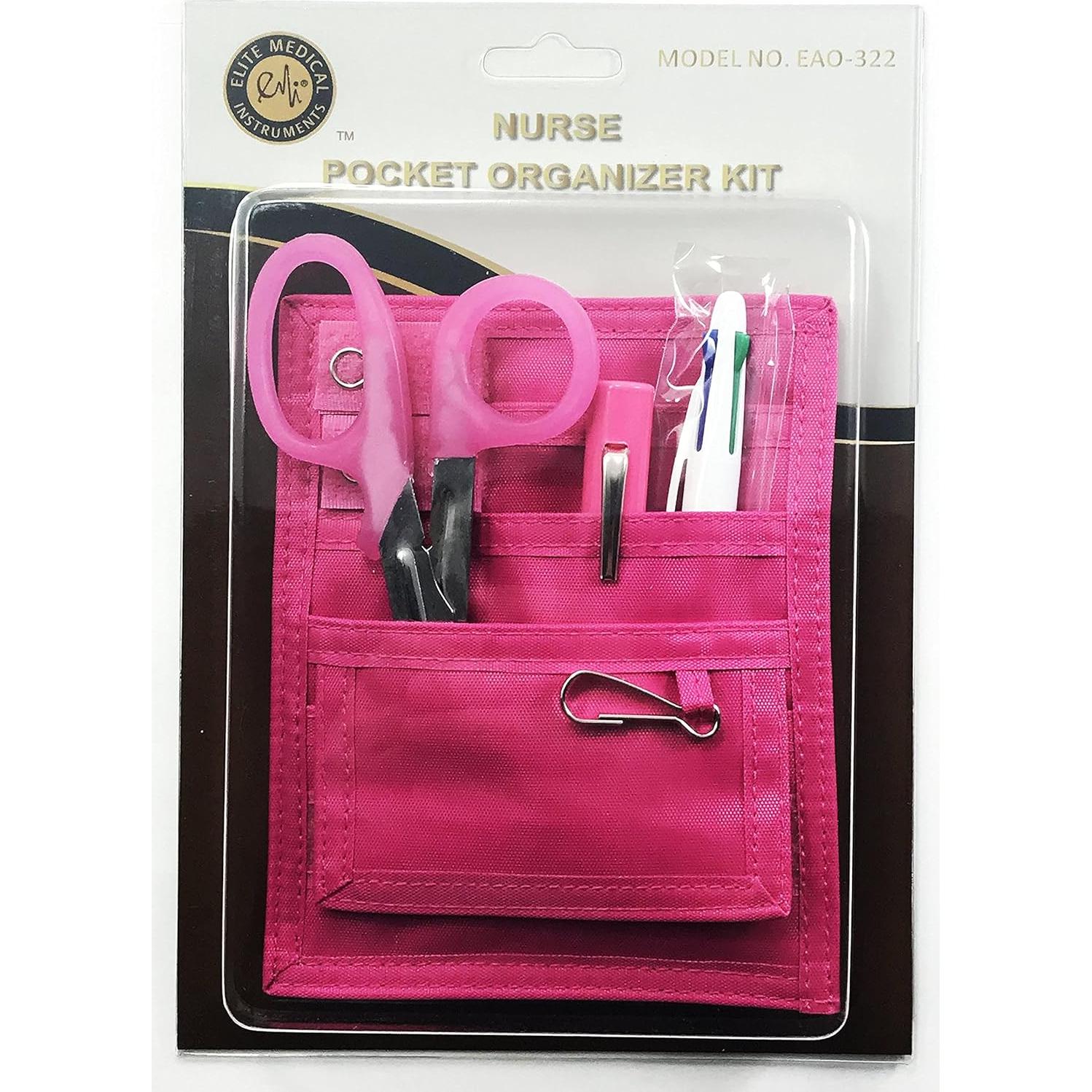 Kit Organizador de Bolsillo para Enfermeras EMI Rosa - 4 Piezas