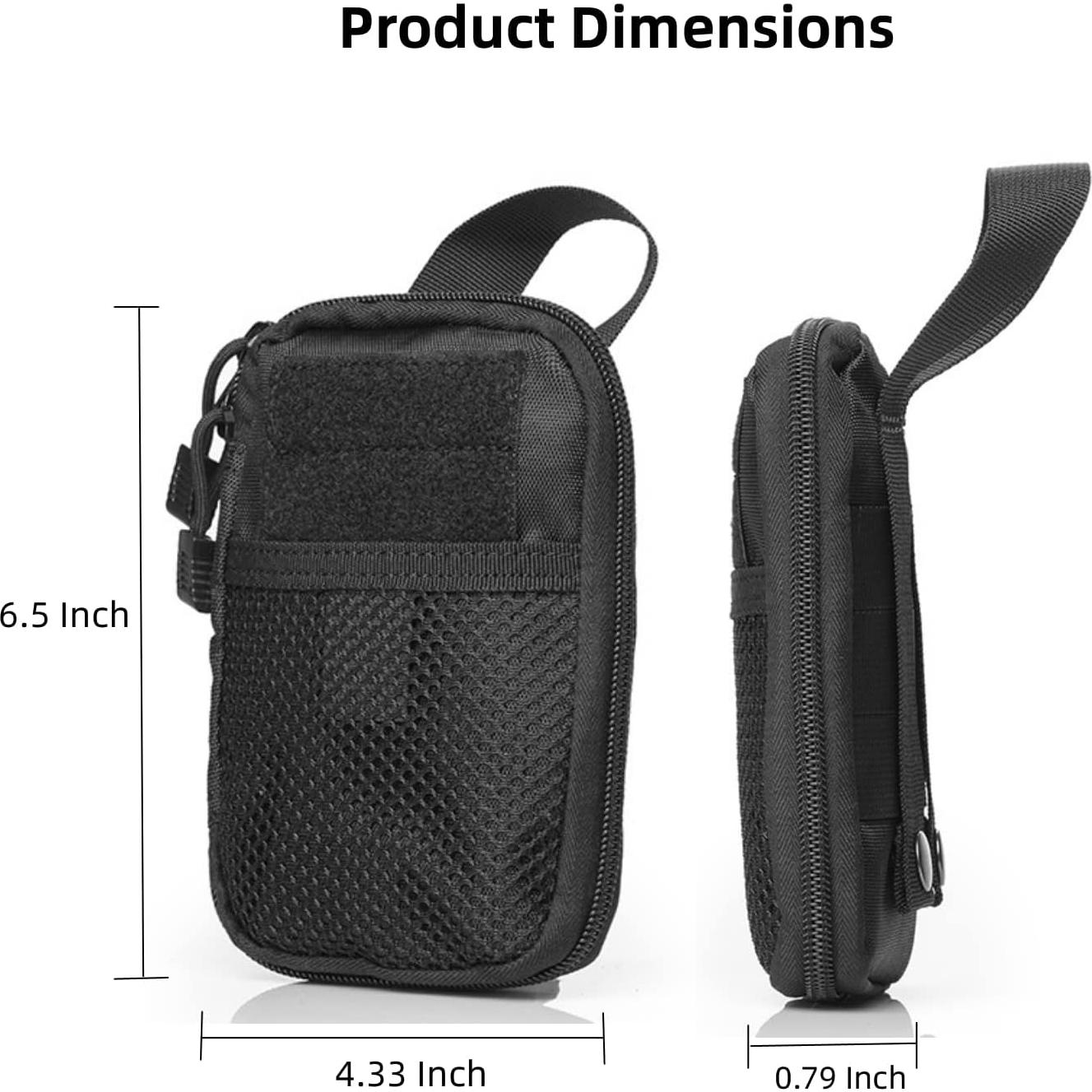 Mini Organizador de Bolsillo Senvitate S52 Nylon Negro EDC