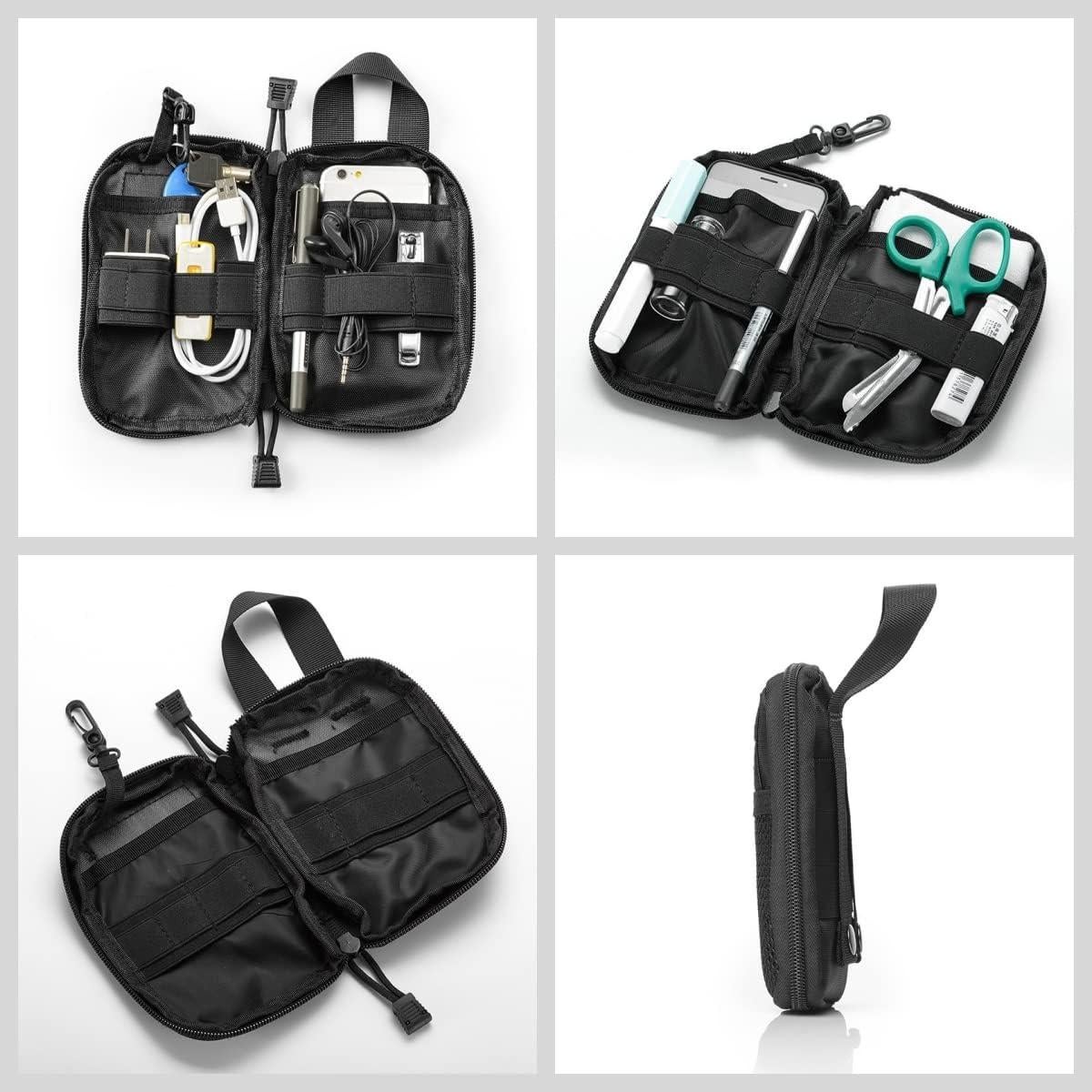 Mini Organizador de Bolsillo Senvitate S52 Nylon Negro EDC