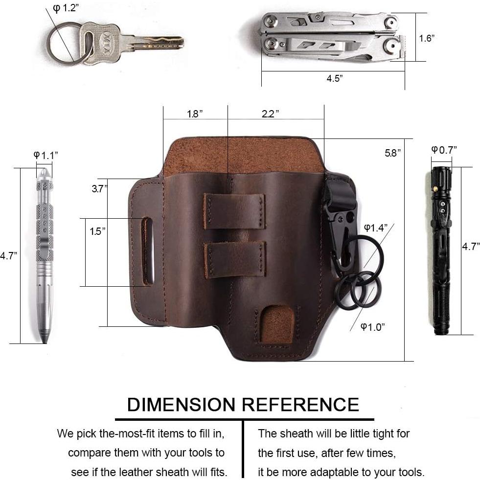 Funda de Cinturón Multiherramienta Gentlestache de Cuero EDC