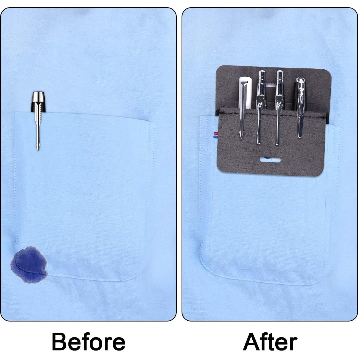 Protector de Bolsillo Wisdompro - Funda de Cuero PU Negro - Paquete de 3