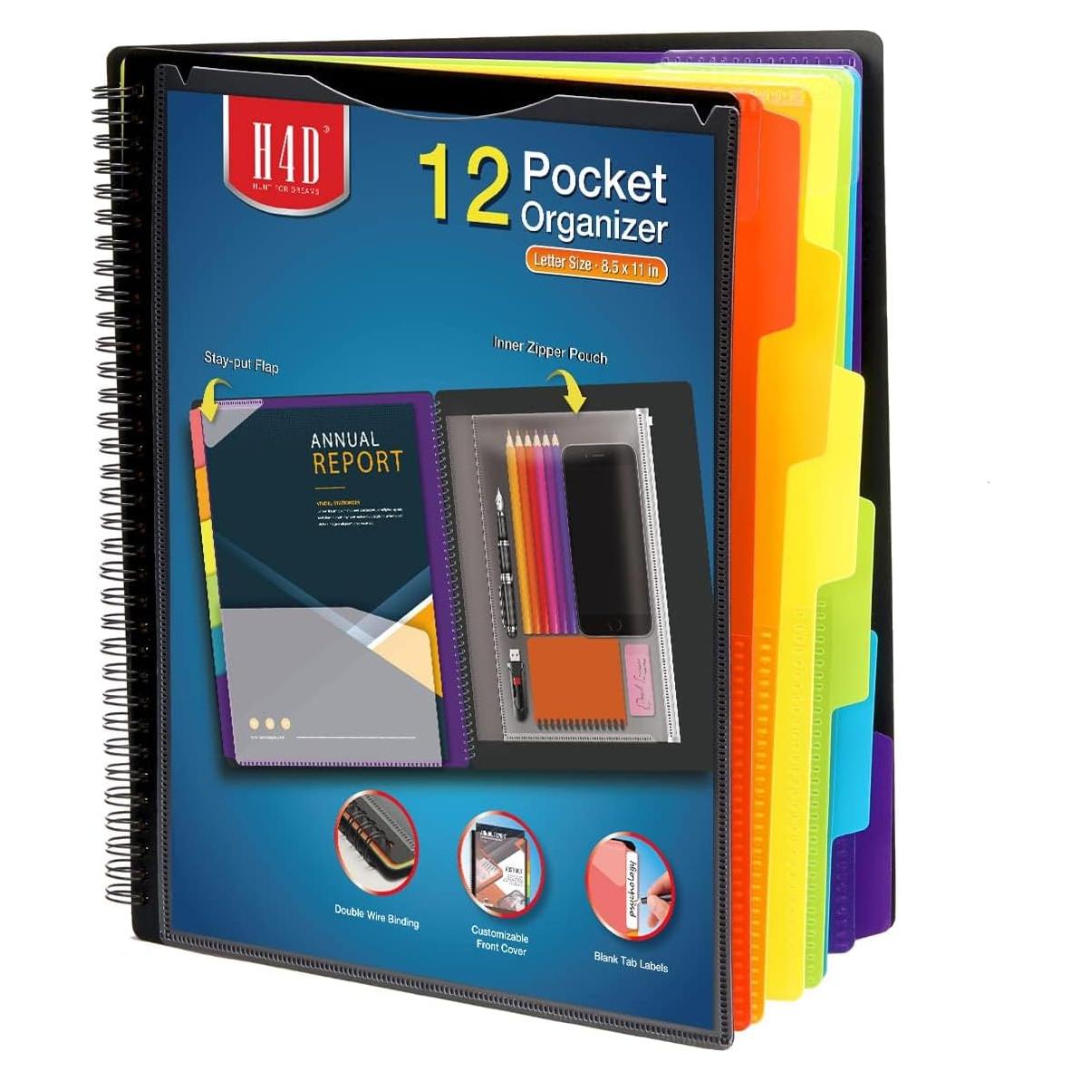 Organizador de Proyectos H4D de Polipropileno 12 Bolsillos