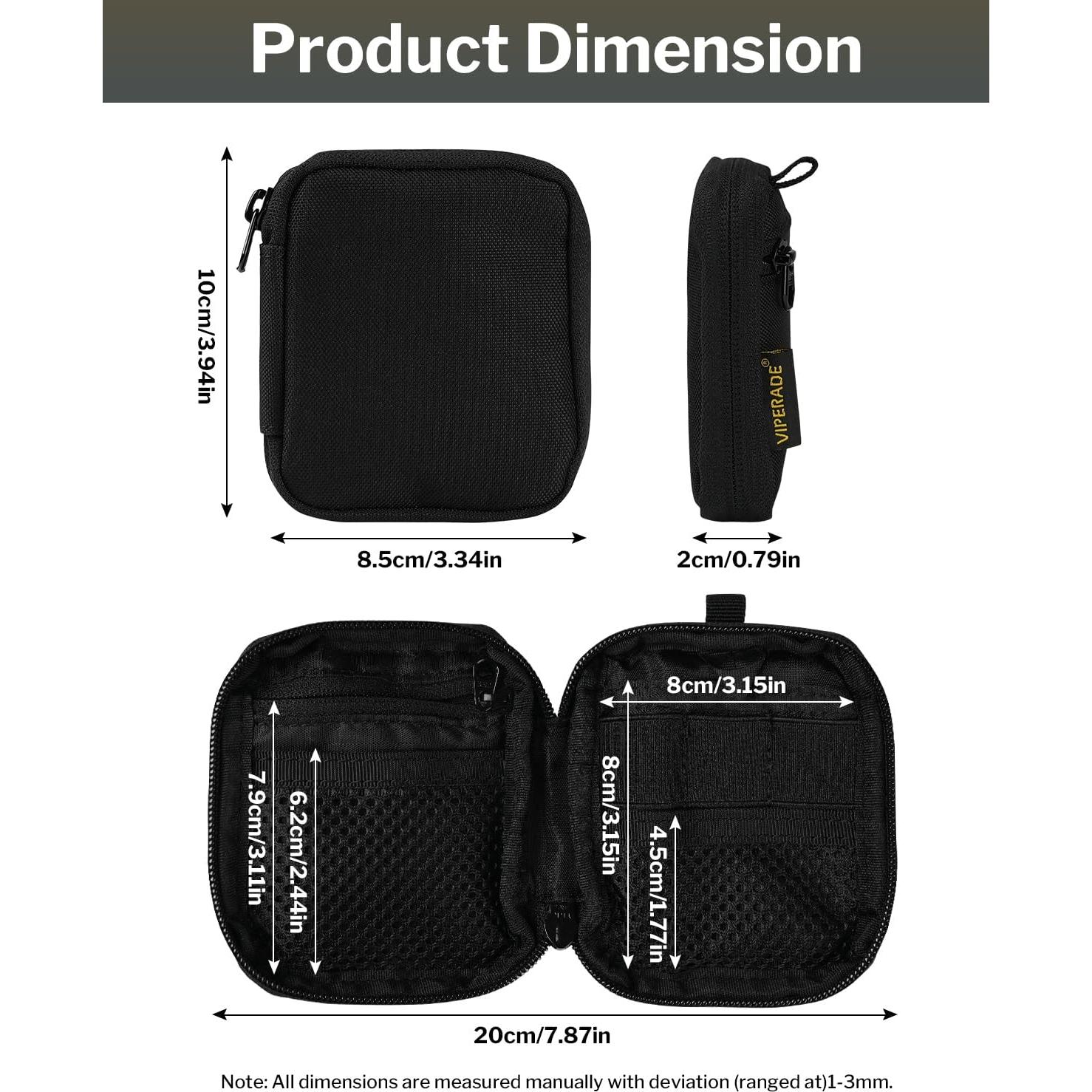 Estuche Organizador EDC VIPERADE VE34 Camuflaje Negro 10x8.5cm