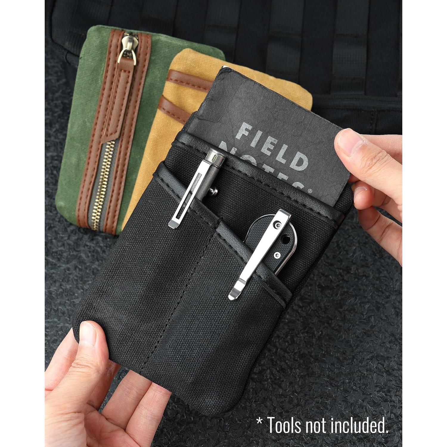 Estuche EDC Sayram SP9 de Lona Impermeable Negro 4 Compartimentos