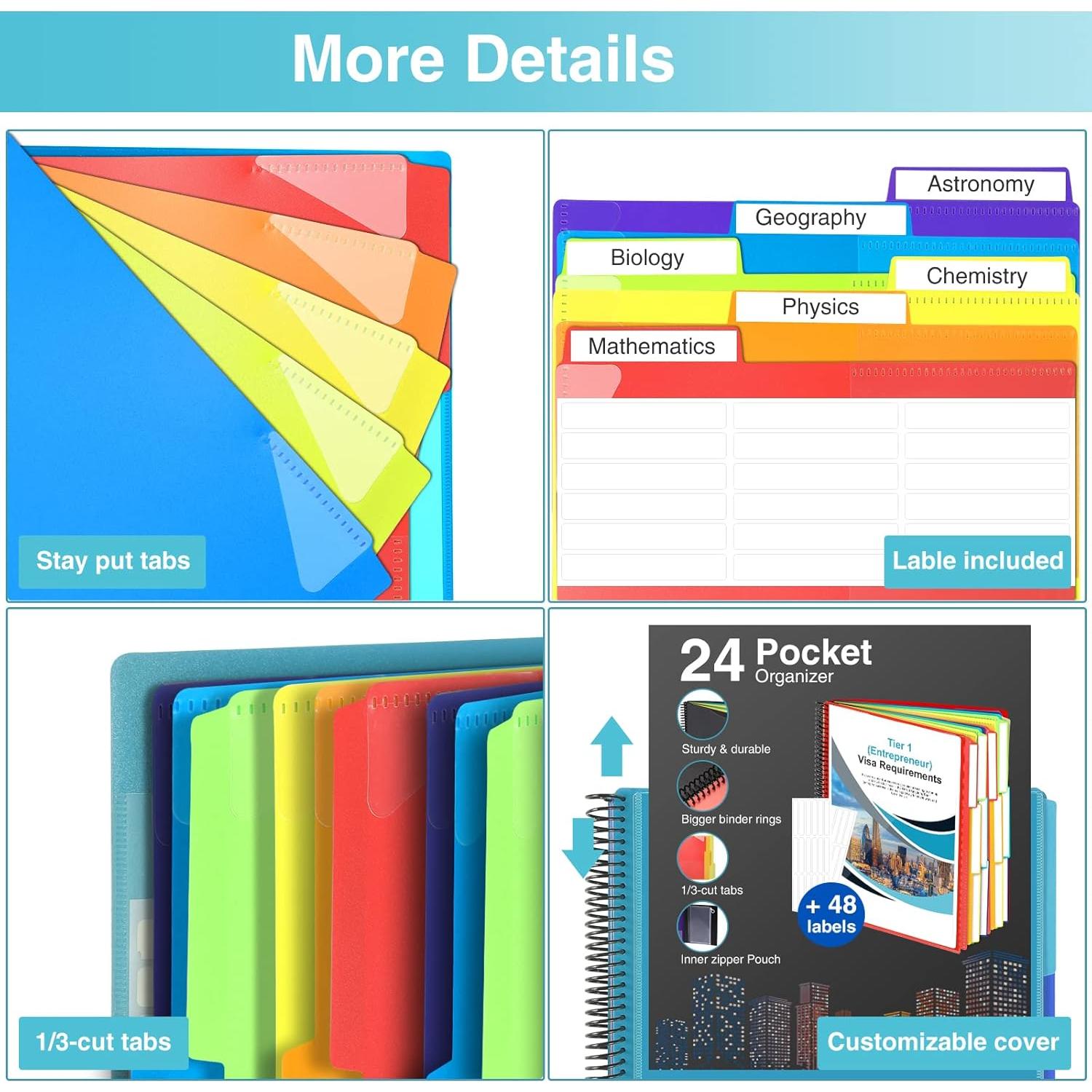 Organizador de Proyectos Forvencer 24 Bolsillos Azul Cielo