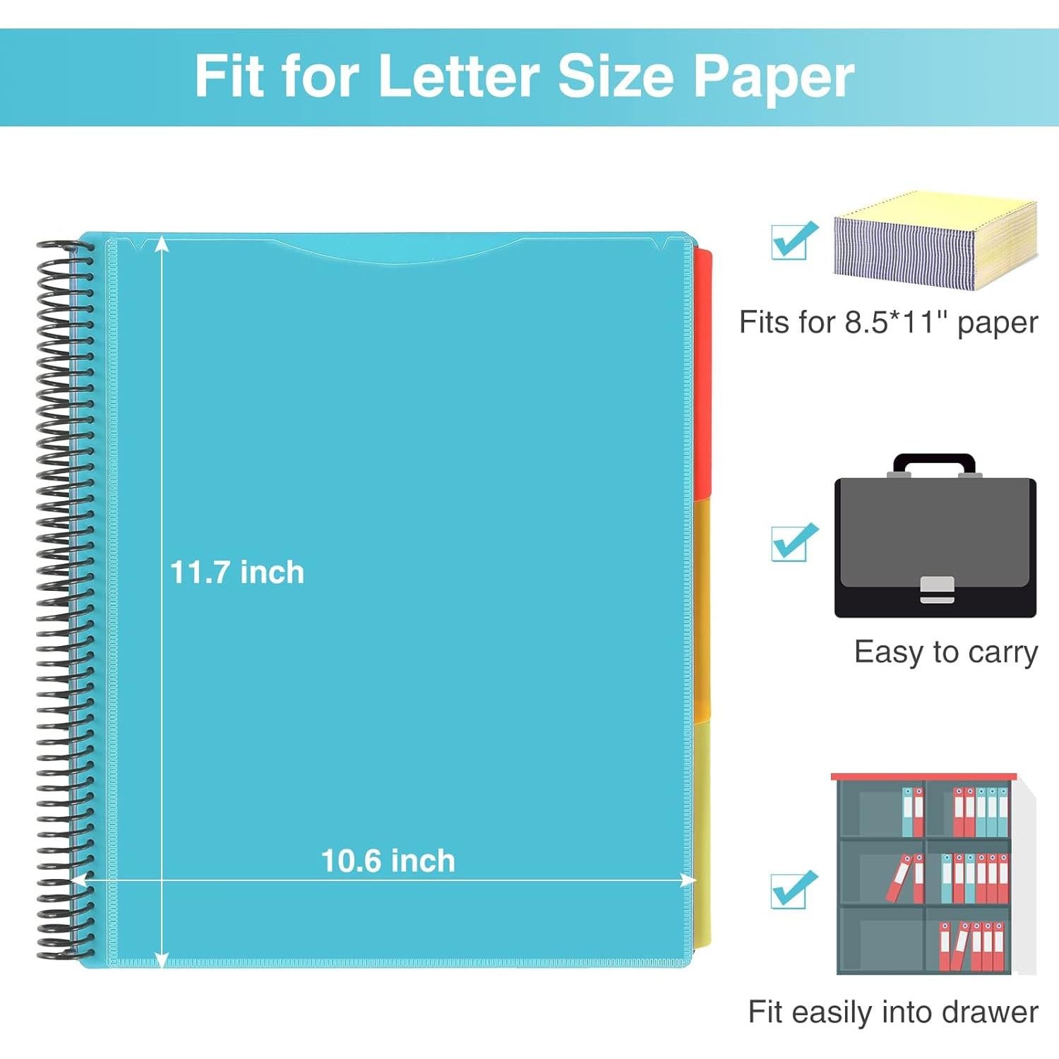 Organizador de Proyectos Forvencer 24 Bolsillos Azul Cielo