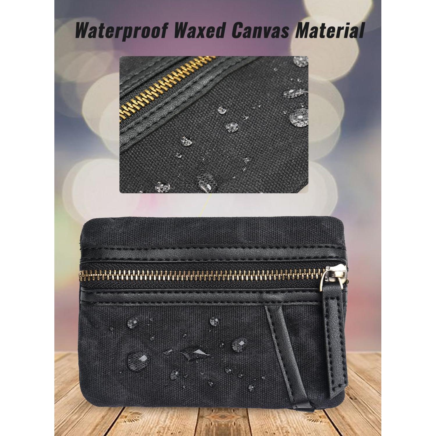 Organizador EDC Sayram SP6 de Lona Encerada Negro 6 Bolsillos