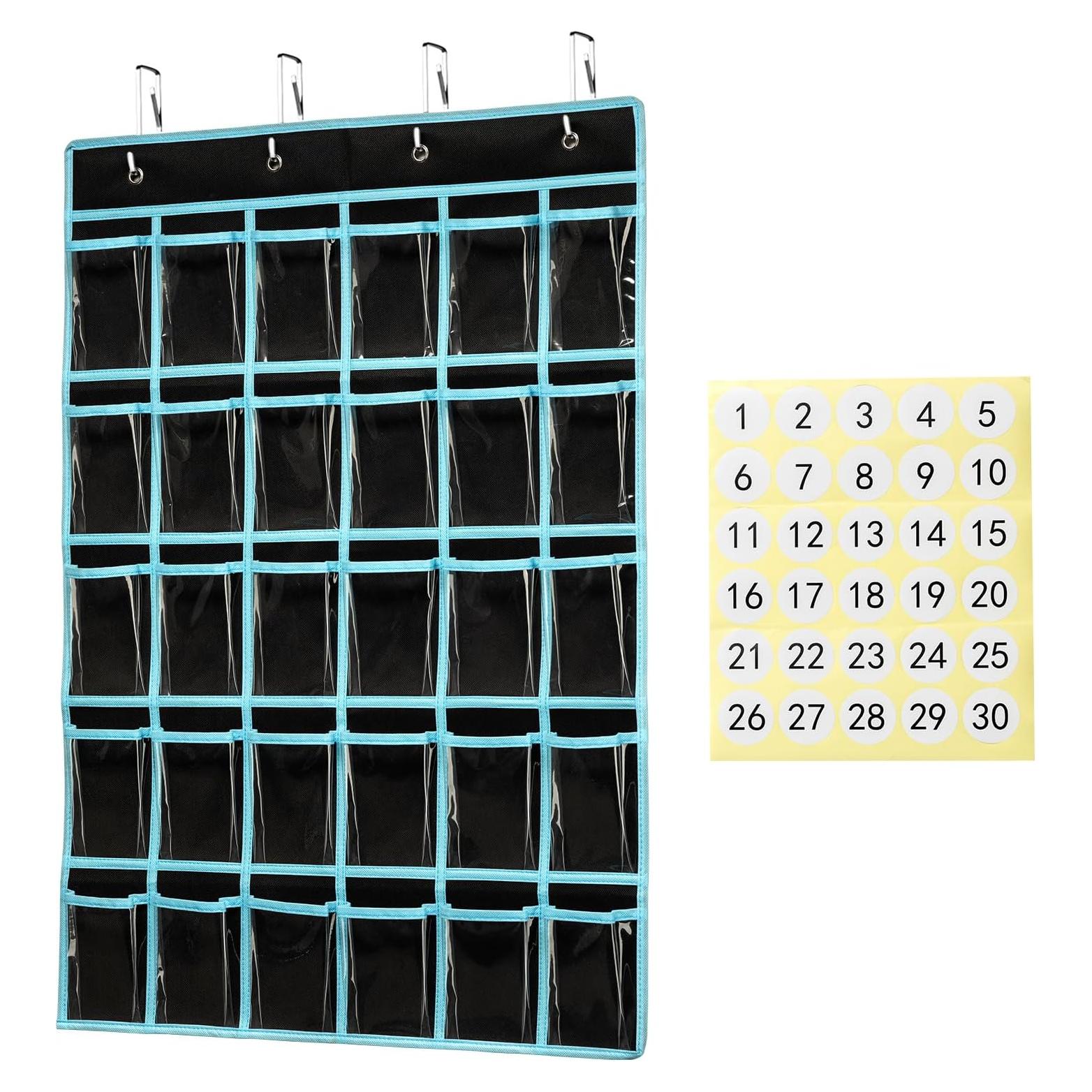 Organizador de Bolsillo KEEPJOY 30 Bolsillos Negro para Aula