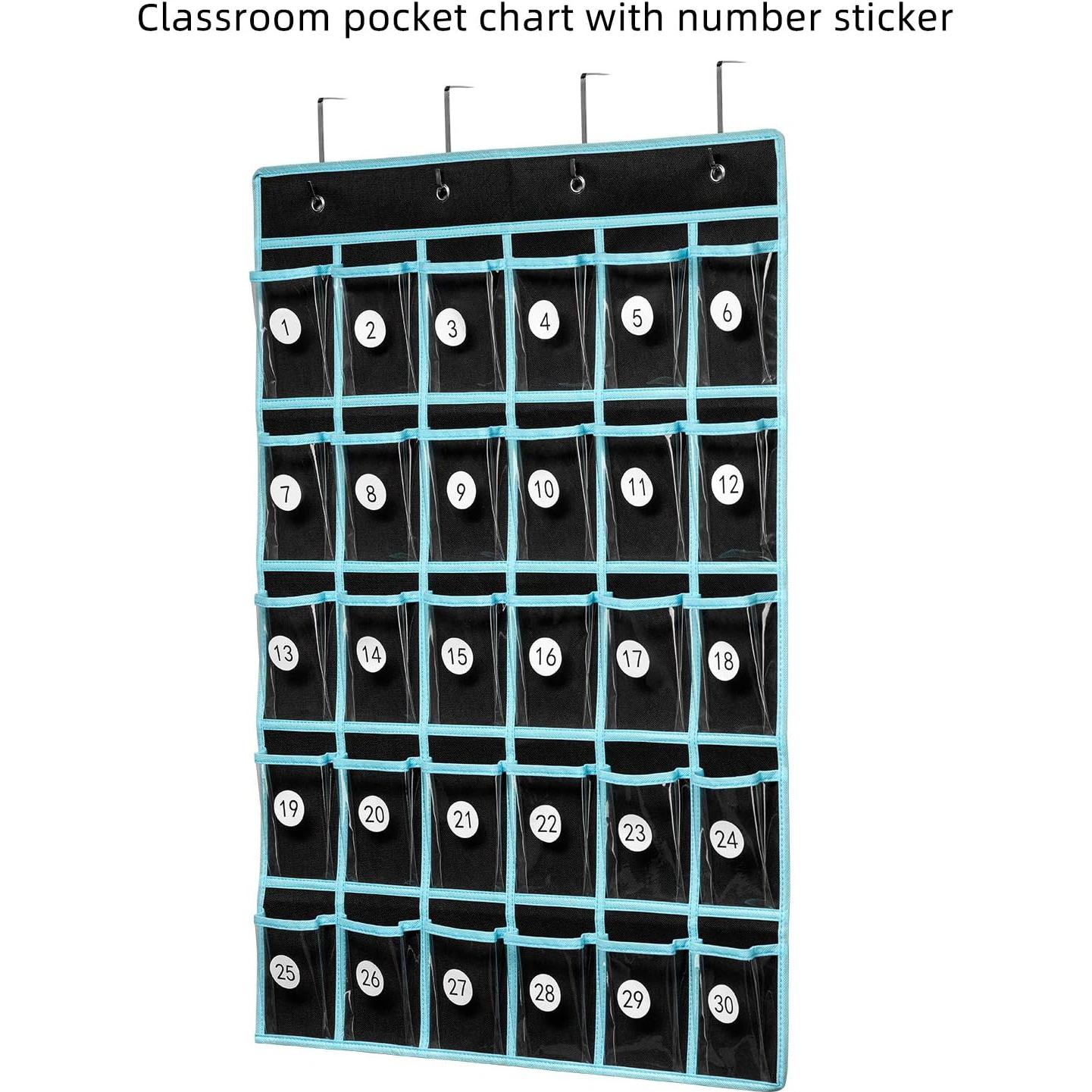 Organizador de Bolsillo KEEPJOY 30 Bolsillos Negro para Aula