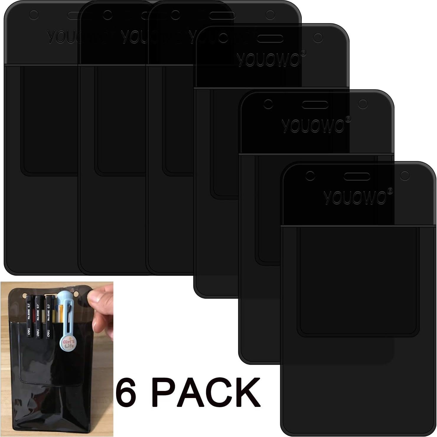 Protectores de Bolsillo YOUOWO 6 Piezas PVC Negro Multiusos