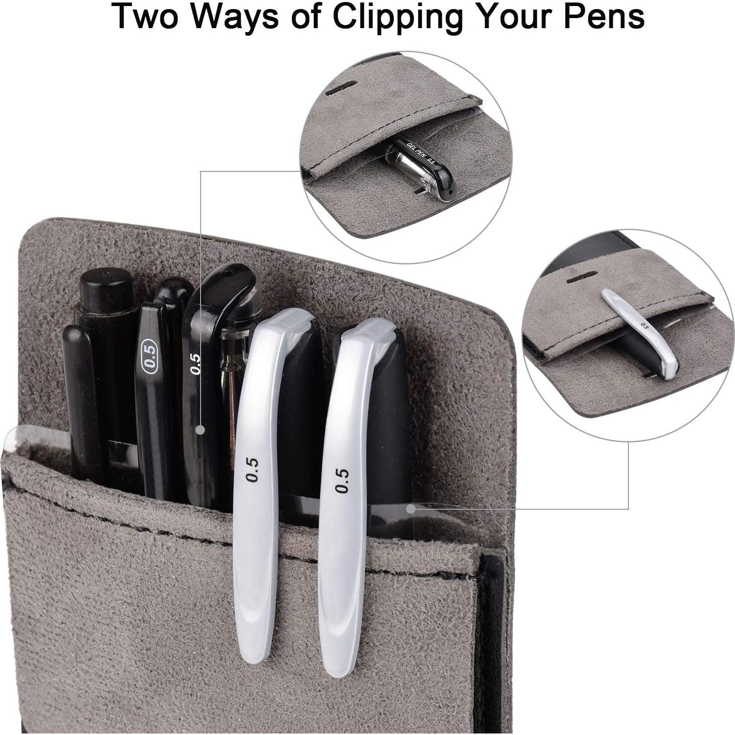 Protector de Bolsillo Cacturism 4 Pcs Cuero PU Negro