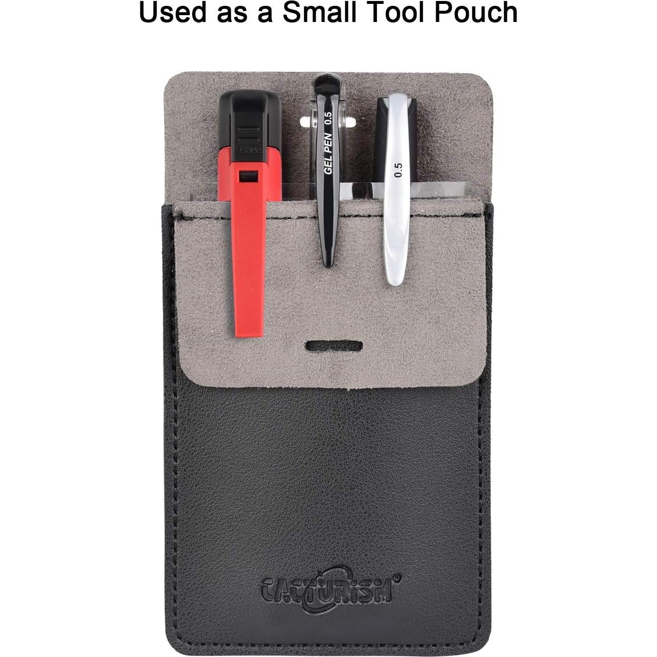 Protector de Bolsillo Cacturism 4 Pcs Cuero PU Negro