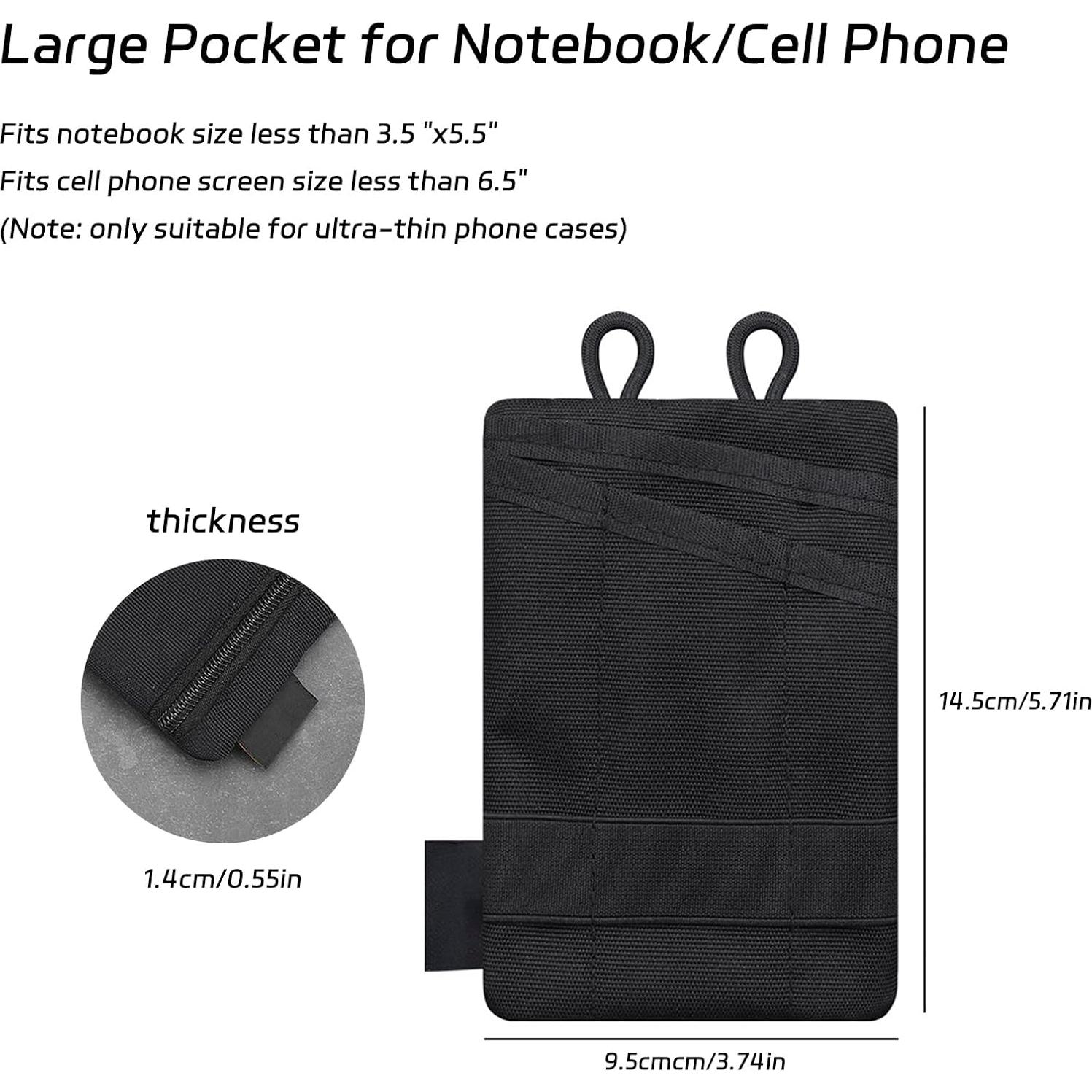 Organizador de Bolsillo EDC Topyond Negro - Mini Cartera Multifuncional