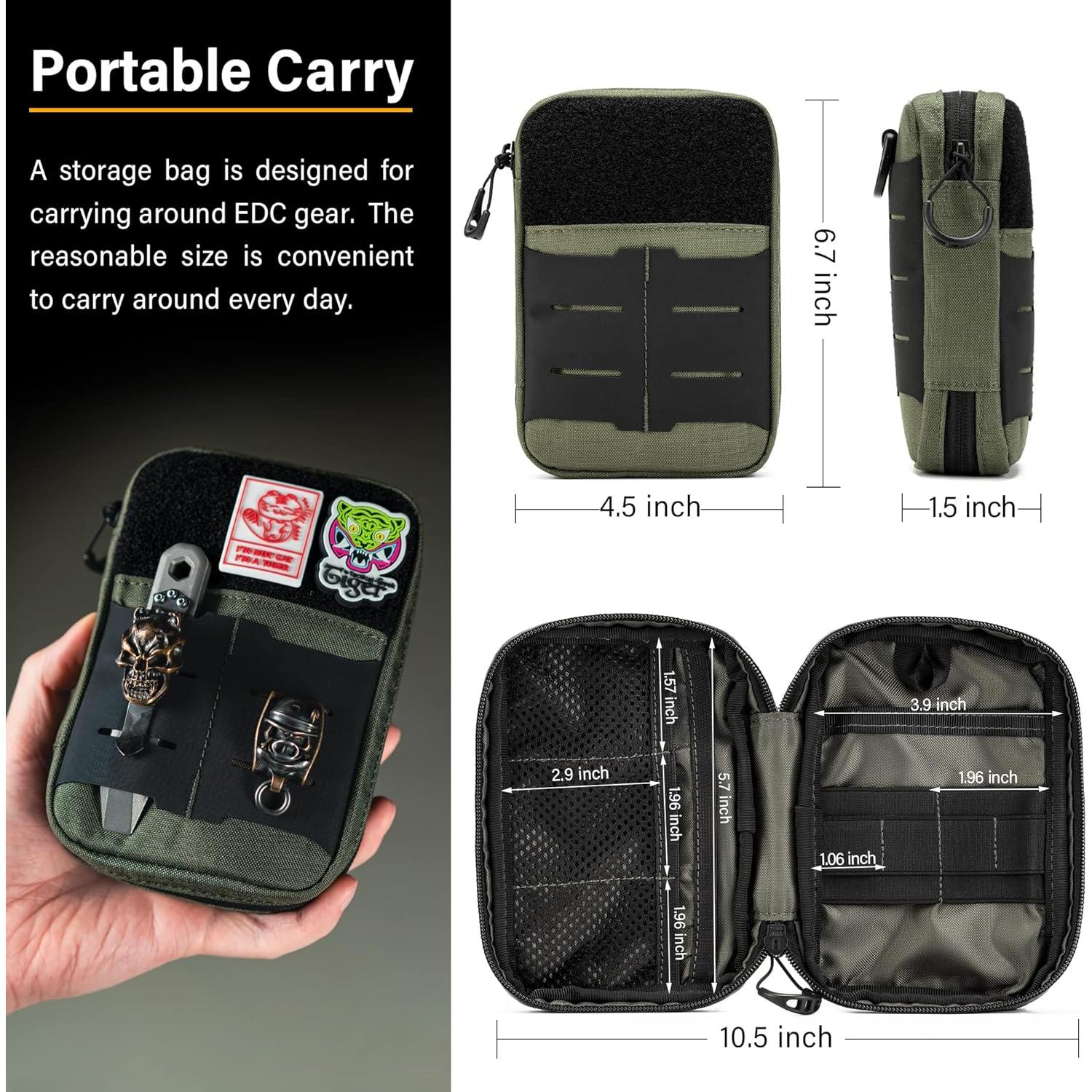 Bolsa Organizador EDC TACTICAL_GEEK Block E2.0 Nylon Verde