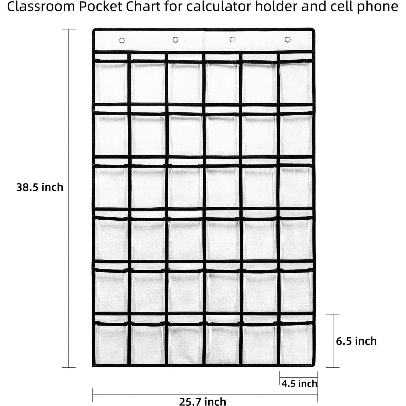 Organizador de Bolsillos SAVERHO para Aula - 36 Bolsillos Transparentes