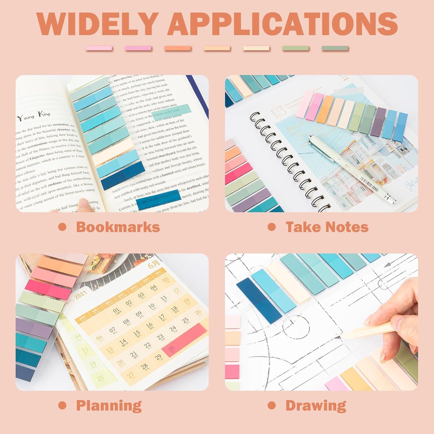 800 Etiquetas Adhesivas para Libros BukSuk - Multicolores Morandi