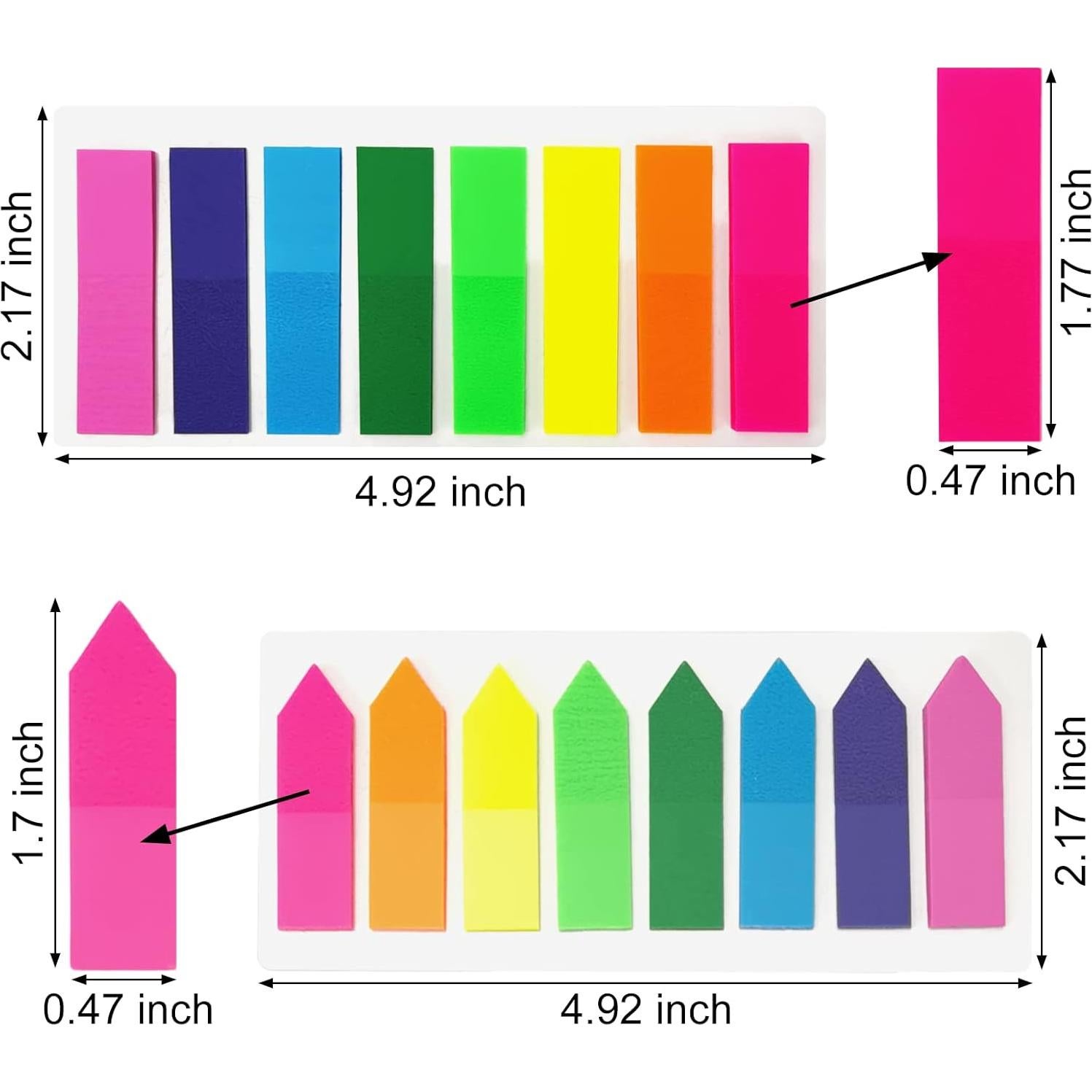 KICNIC Marcadores de Página Adhesivos 800 Pcs 8 Colores