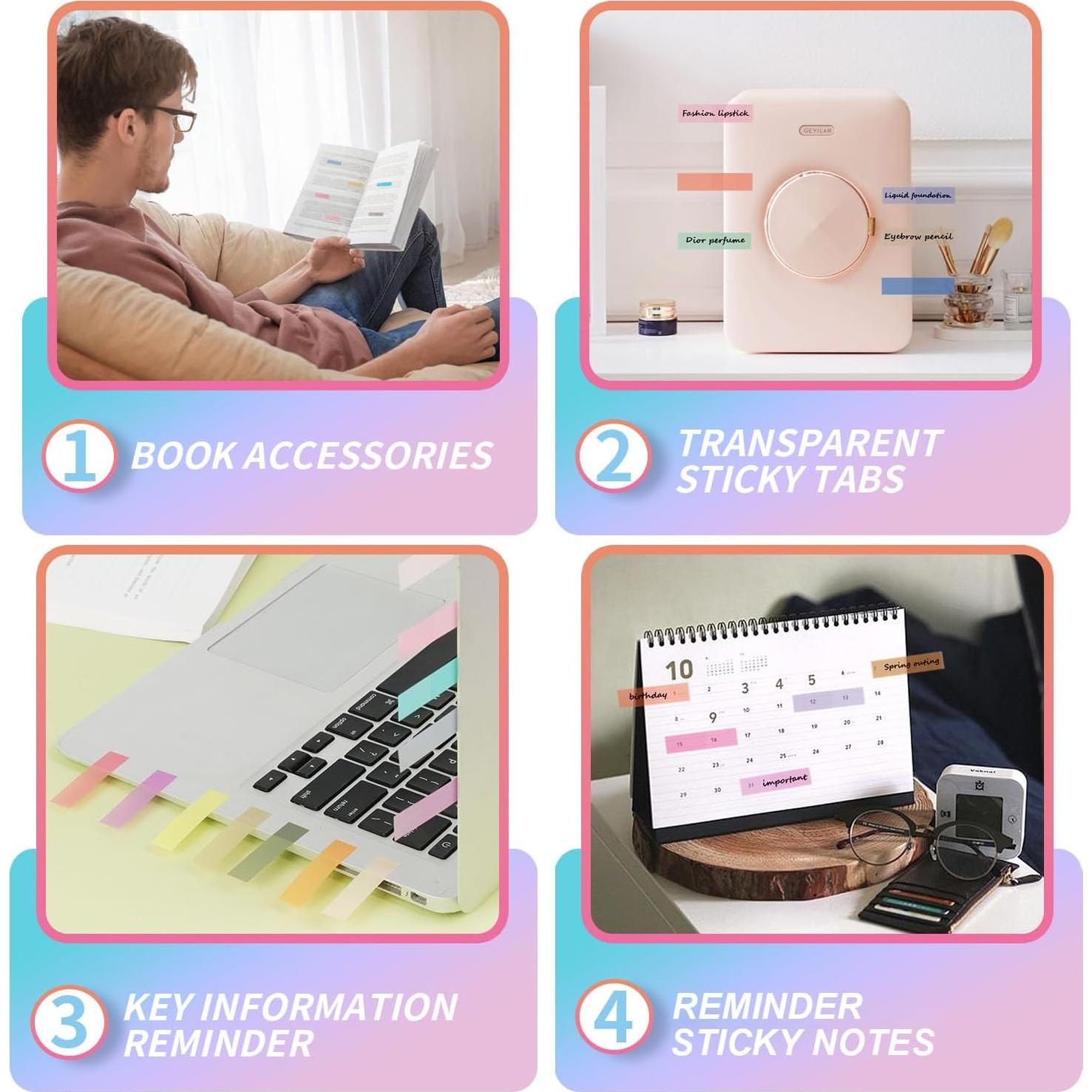 4200 Pestañas Adhesivas Transparentes HCTBN - Notas Reescribibles