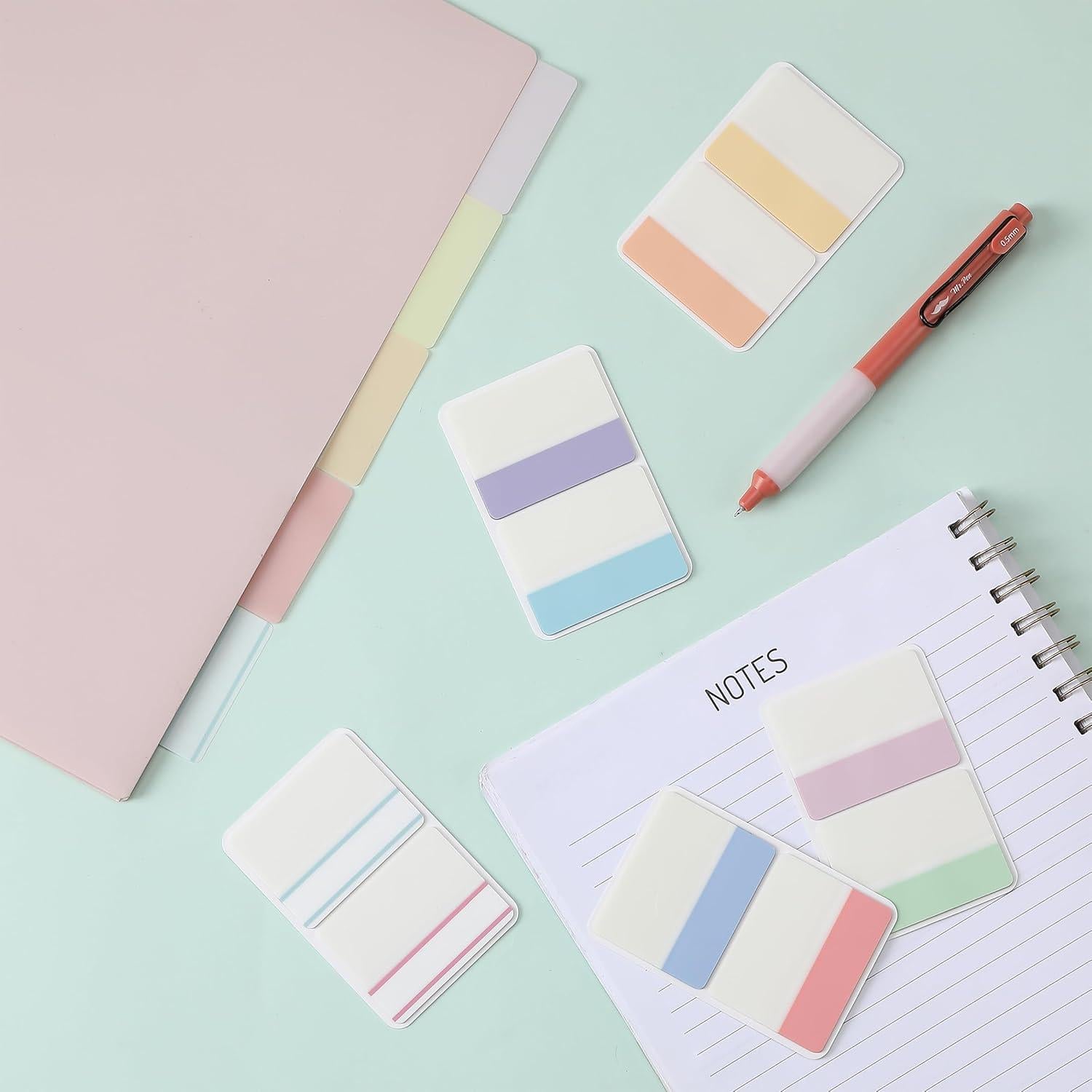 Pestañas Adhesivas Mr. Pen, 500 Pcs, Color Pastel, 21 Sets