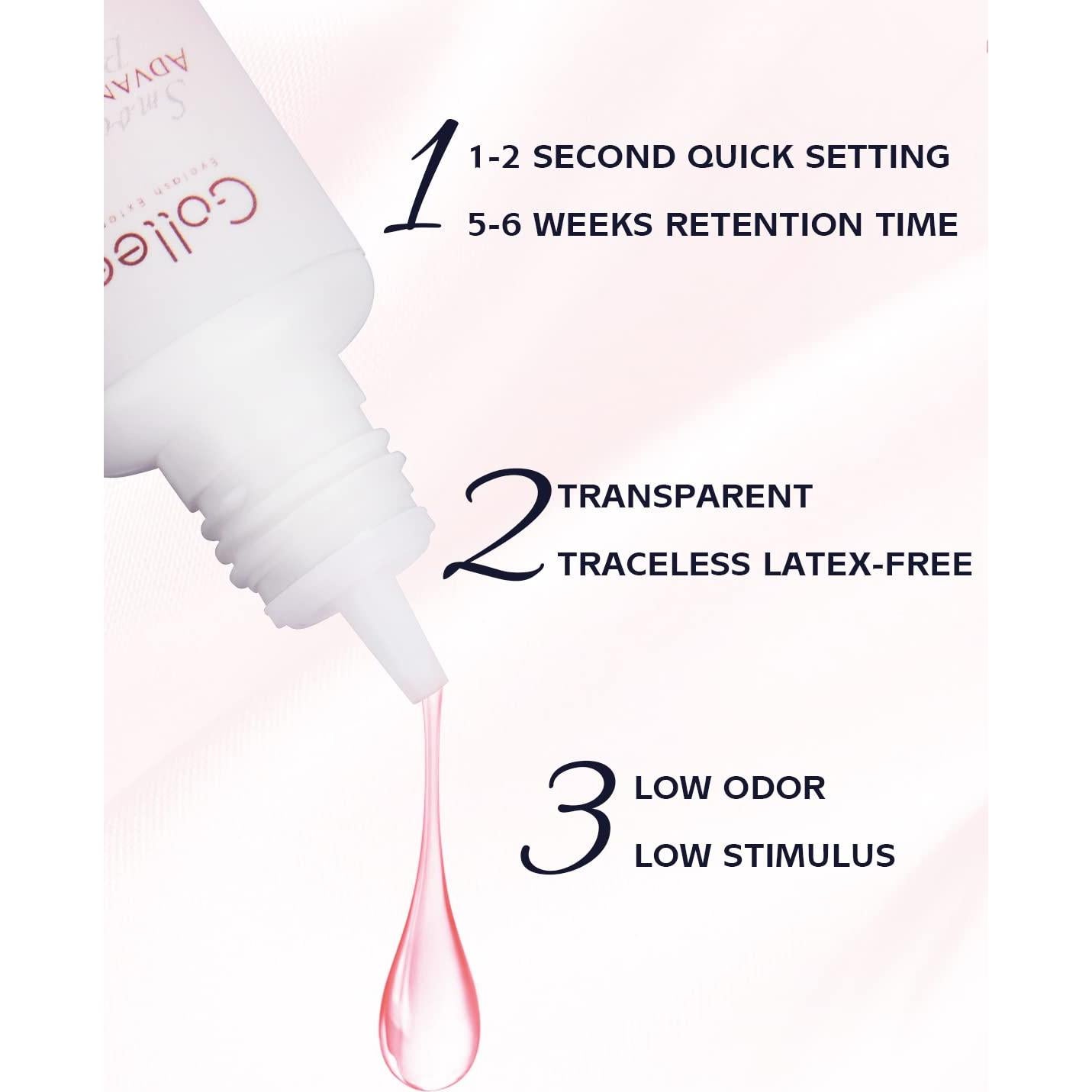 Pegamento para Extensiones de Pestañas GOLLEEPRO 5ml - Secado Rápido 1-2s