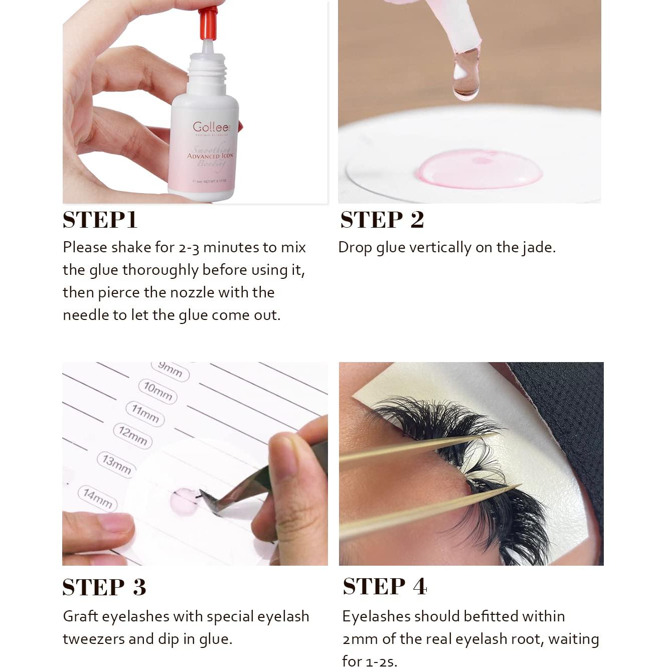 Pegamento para Extensiones de Pestañas GOLLEEPRO 5ml - Secado Rápido 1-2s