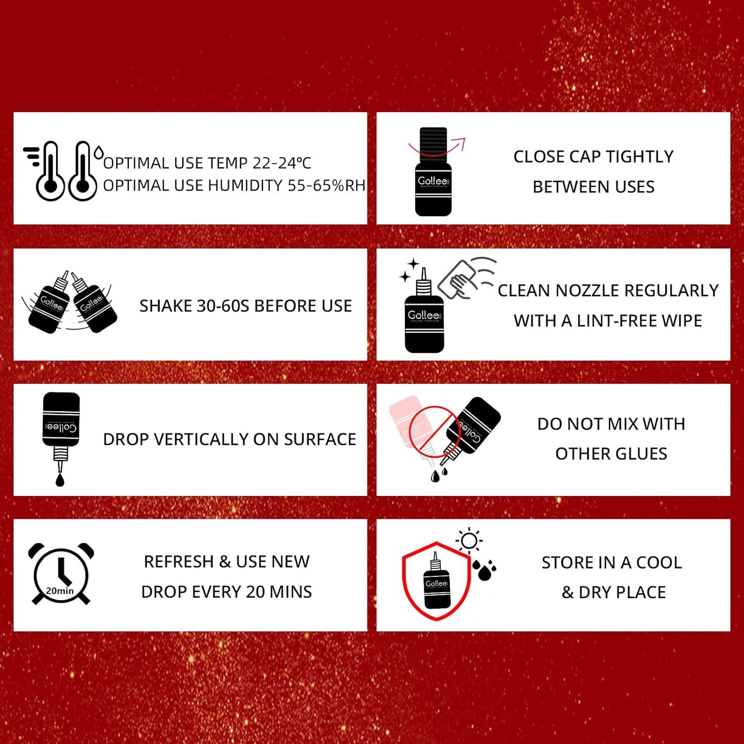 Pegamento para Extensiones de Pestañas GOLLEEPRO 5ml - Secado 1s