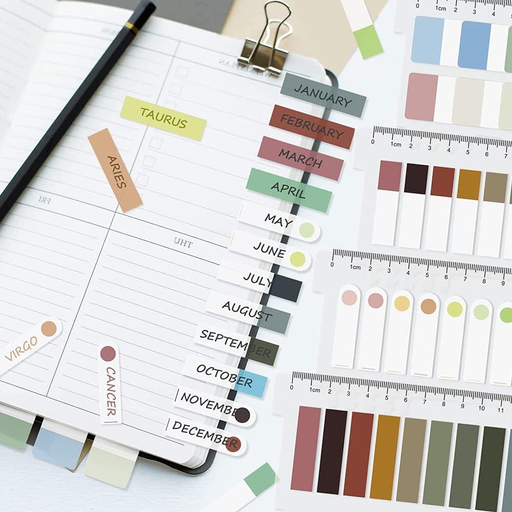 Pestañas Indexadas AIYUENCICI con Regla, 4 Paquetes 660 Piezas