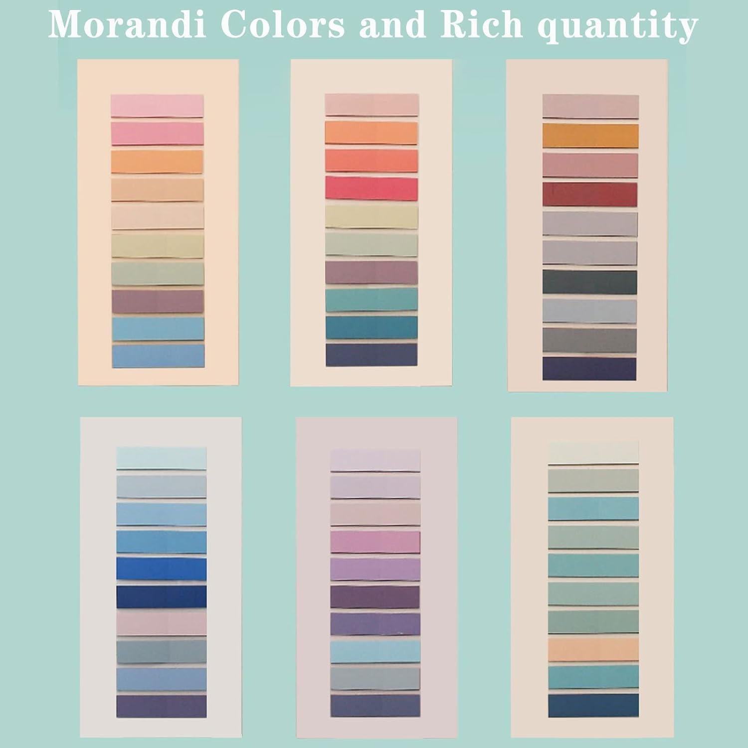 Marcadores de Páginas Adhesivos ELII 1200pcs Morandi 4.39x1.09cm