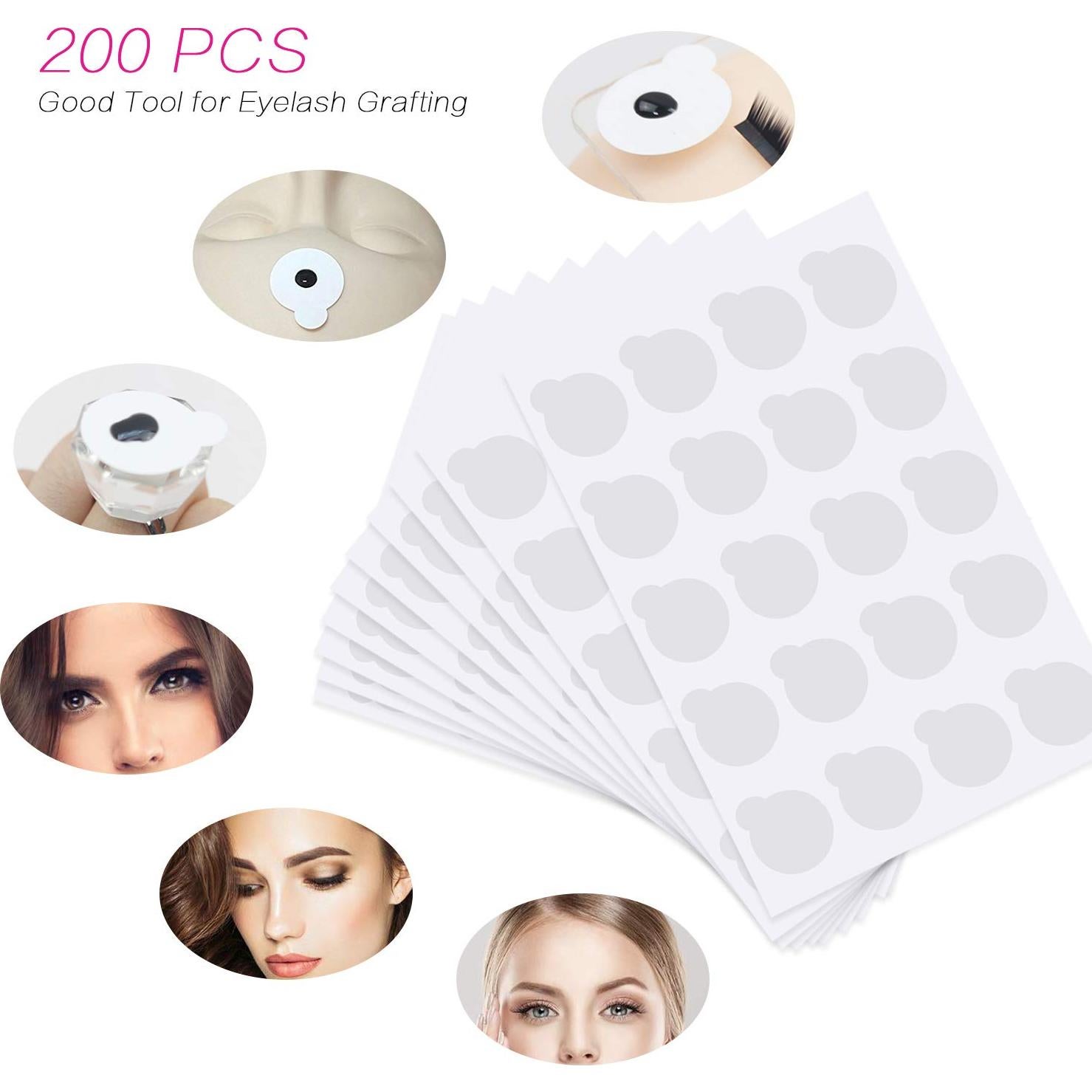 200 Almohadillas Adhesivas Fenshine + Piedra de Jade para Pestañas