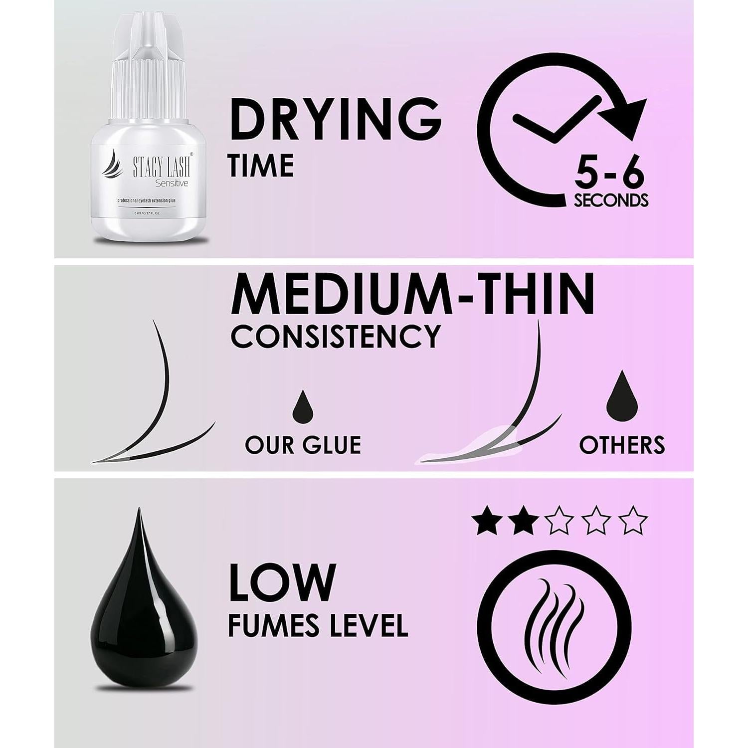 Pegamento para Extensiones de Pestañas Stacy Lash 5ml - Sensible