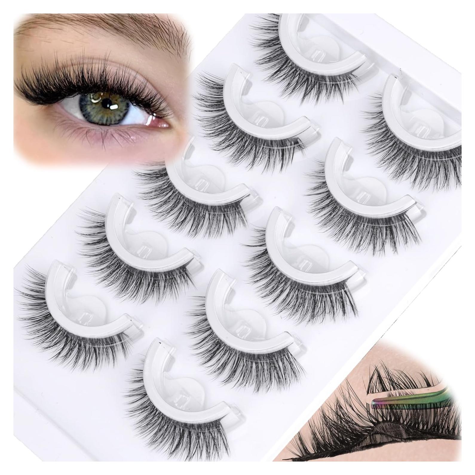 Pestañas Autoadhesivas Cortas YDAGKH 8-14mm Naturales 5 Pares