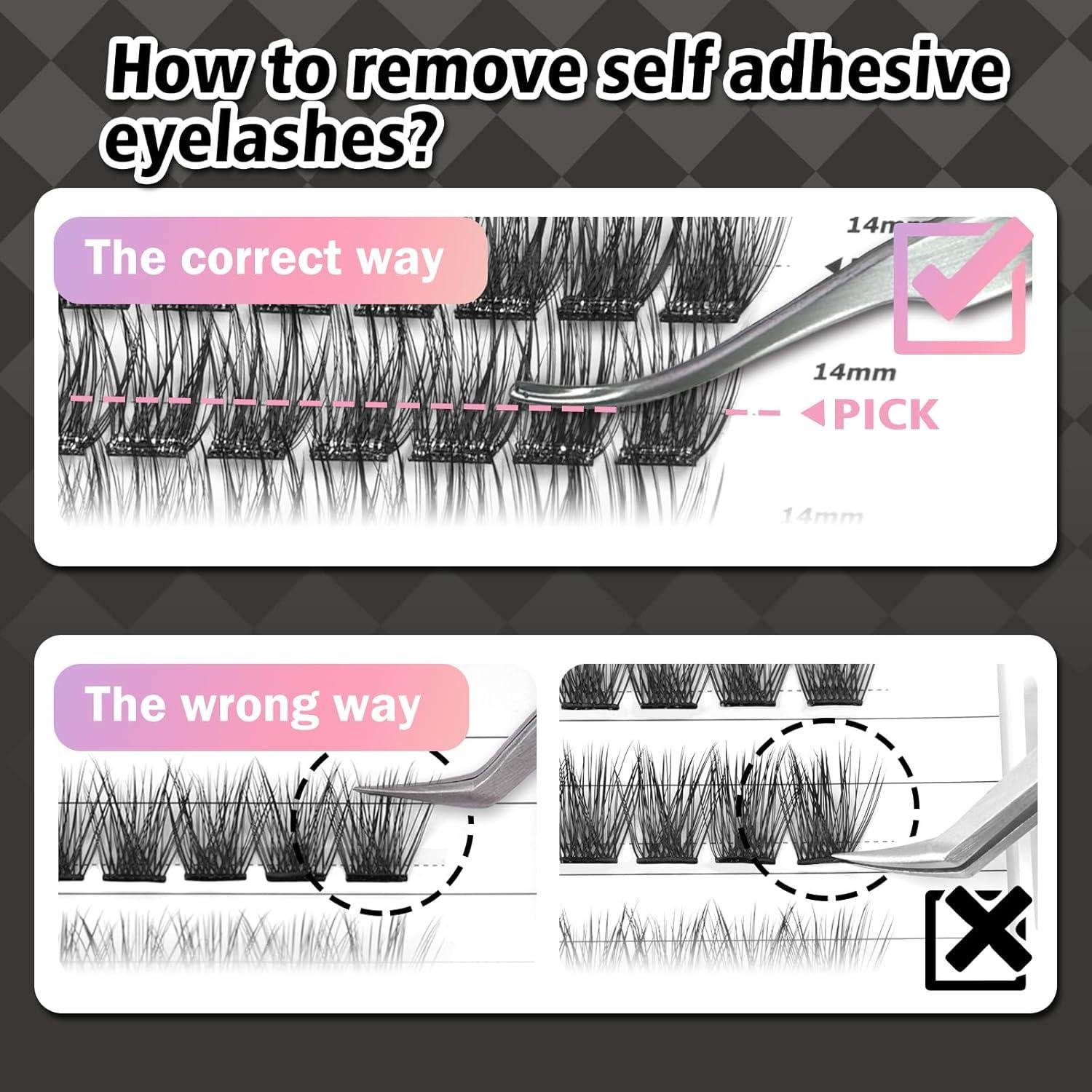 Pestañas Autoadhesivas WONSIS 156 Pcs Sin Pegamento 8-16mm