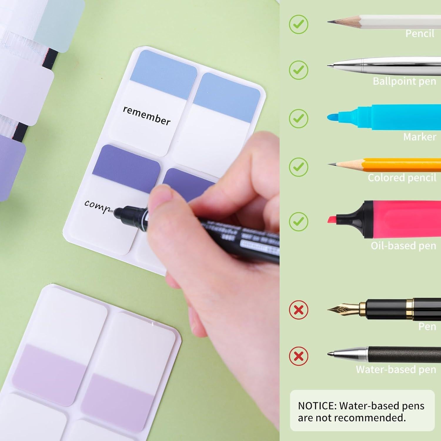 Etiquetas Adhesivas Reposicionables EOOUT 480 Piezas 12 Colores