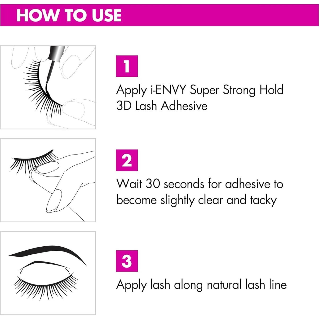 Adhesivo para Pestañas Postizas KISS 3D Transparente 9g