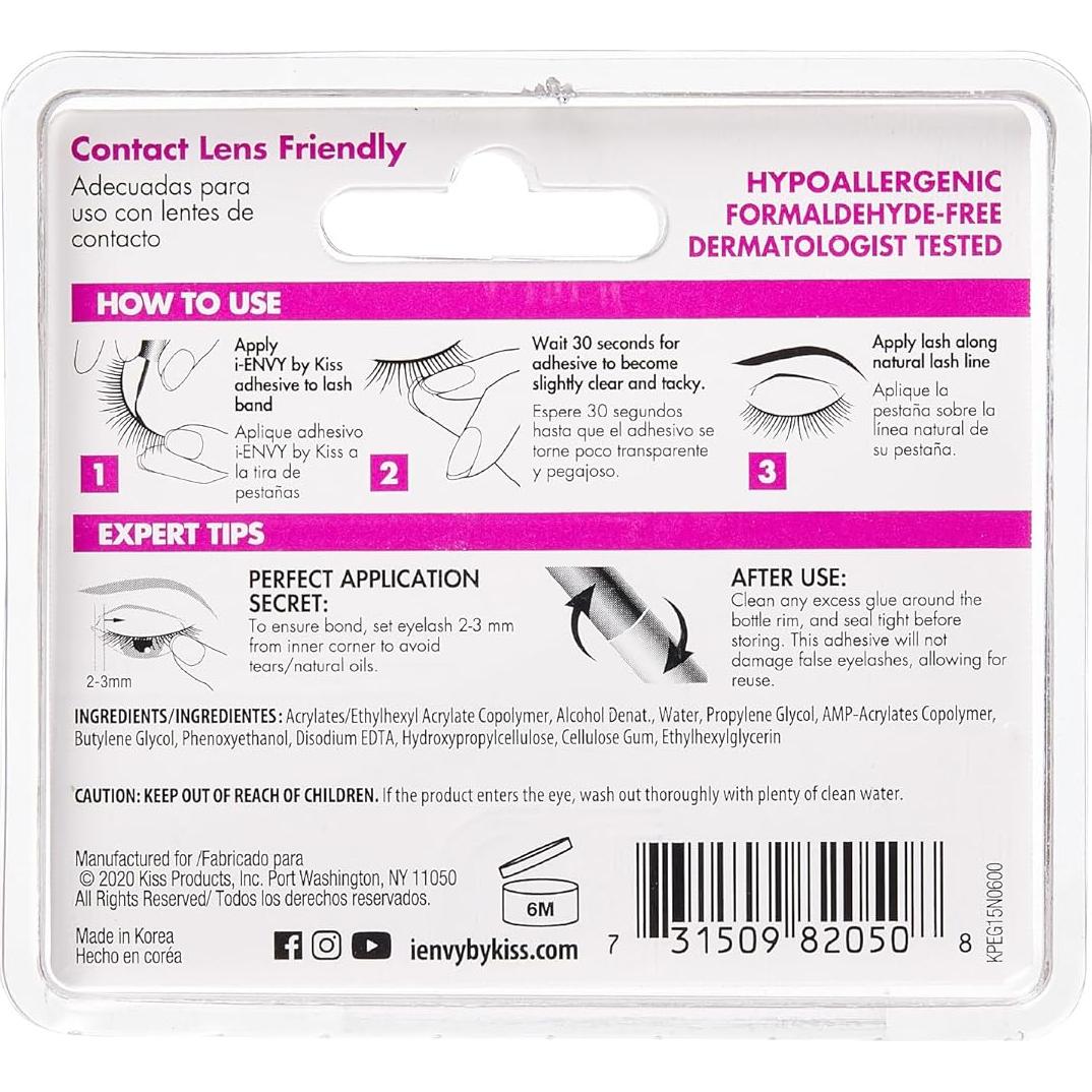 Adhesivo para Pestañas Postizas KISS 3D Transparente 9g