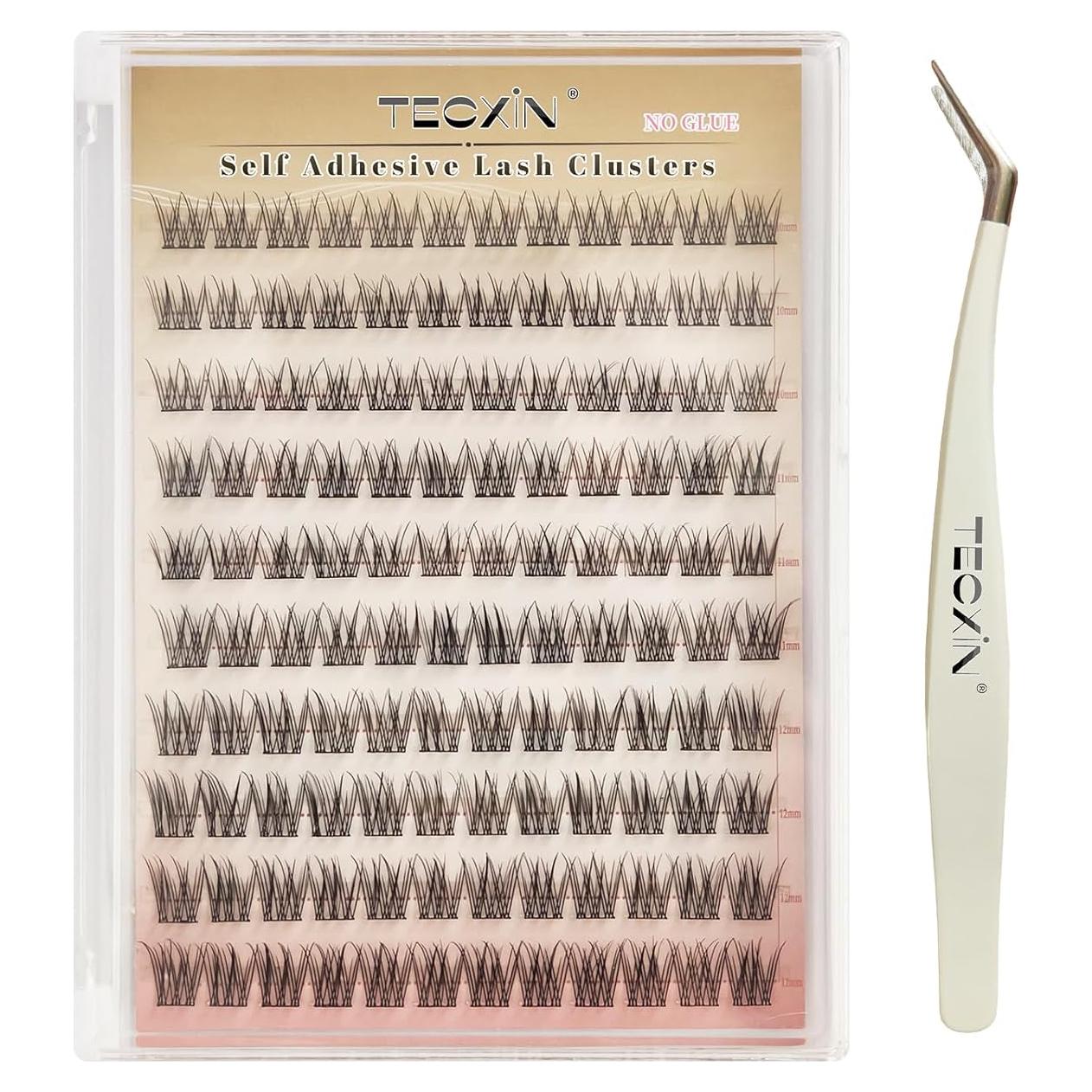 Kit de Pestañas Falsas Autoadhesivas Tecxin 120 Pcs 10-12mm