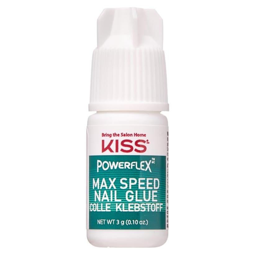 KISS PowerFlex Maximum Speed Nail Glue - Fast Drying Adhesive for Glue-On Nails & Repairs with Nozzle Tip Applicator, Ideal for Tips & Wraps, Net Wt. 0.10 oz (3g)