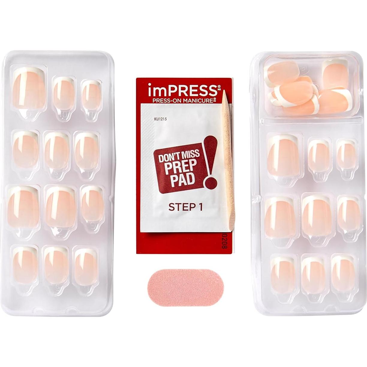 KISS imPRESS Uñas Postizas Francesas Sin Pegamento 30 Uñas