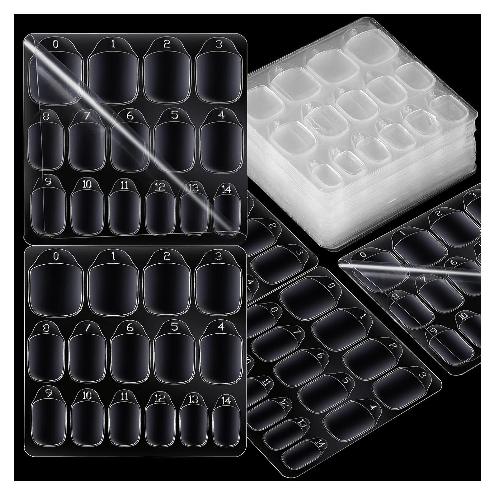 Pestañas Adhesivas para Uñas Postizas Teenitor - 600 Piezas, 15 Tamaños